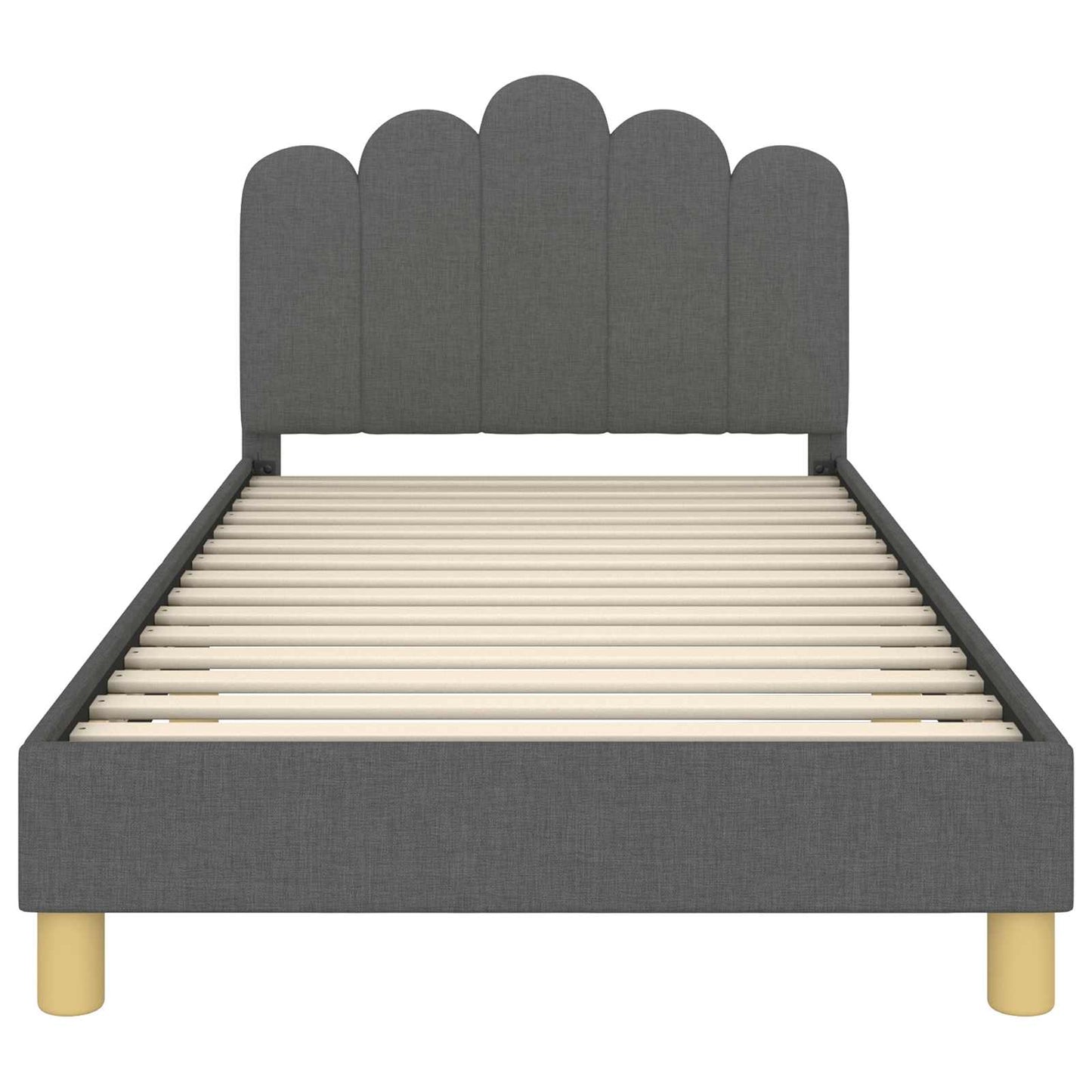 Kinderbettgestell mit Kopfteil Dunkelgrau 90 x 200 cm Stoff