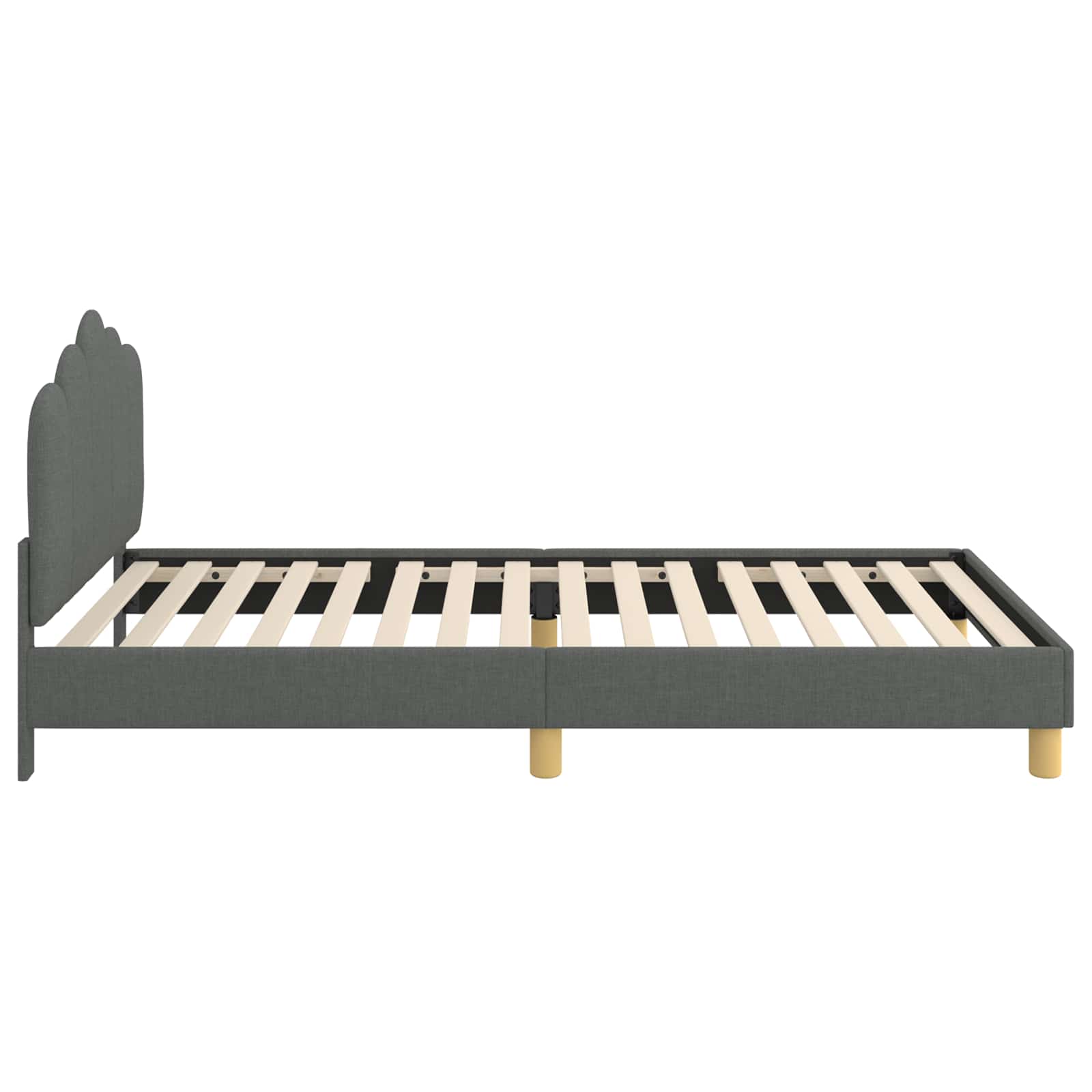 Kinderbettgestell mit Kopfteil Dunkelgrau 90 x 200 cm Stoff