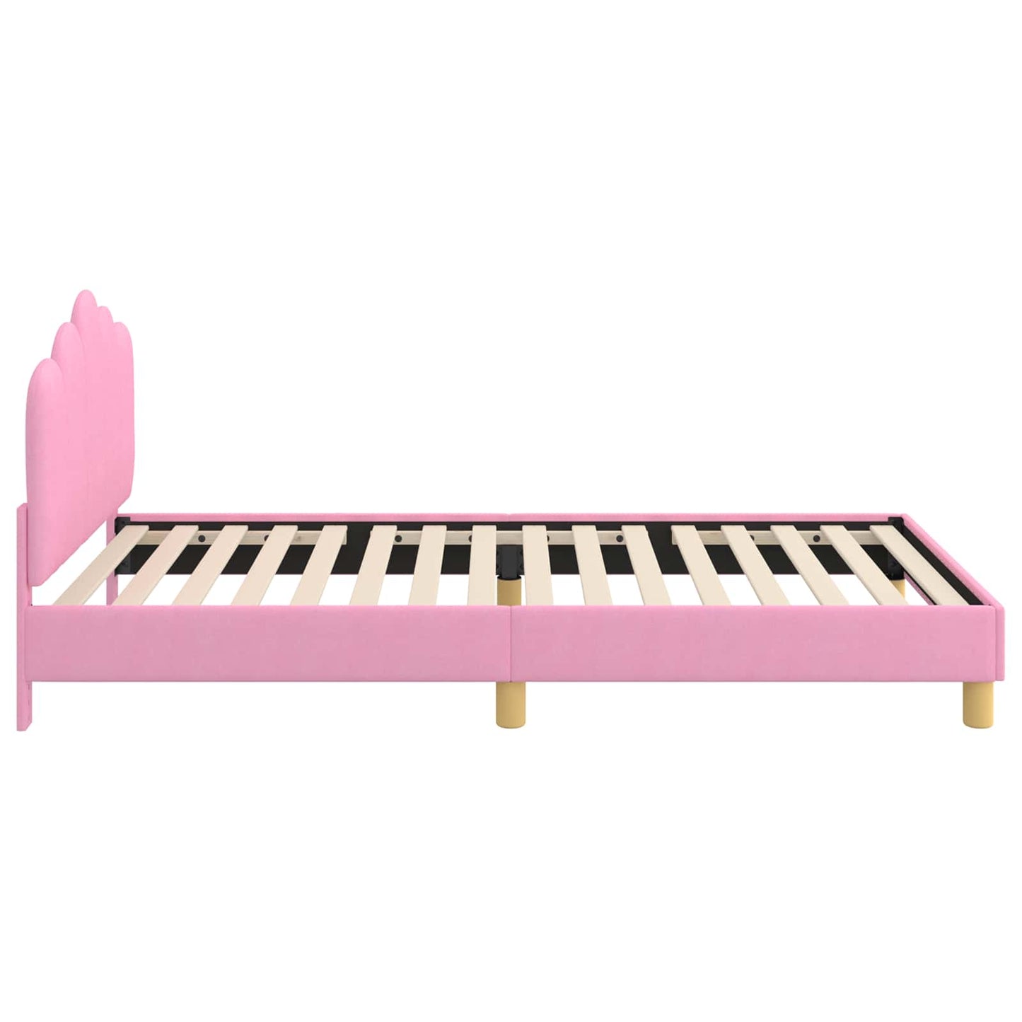 Kinderbettgestell mit Kopfteil Rosa 90 x 200 cm Stoff