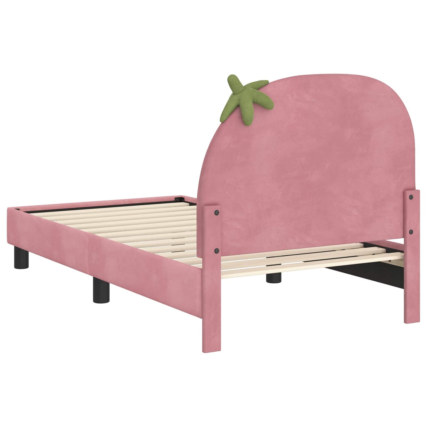 Kinderbettgestell mit Kopfteil Rosa 80 x 160 cm Samt