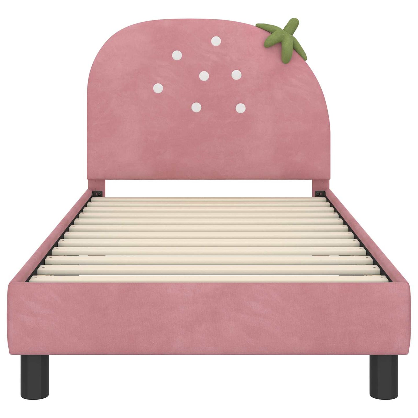 Kinderbettgestell mit Kopfteil Rosa 80 x 160 cm Samt