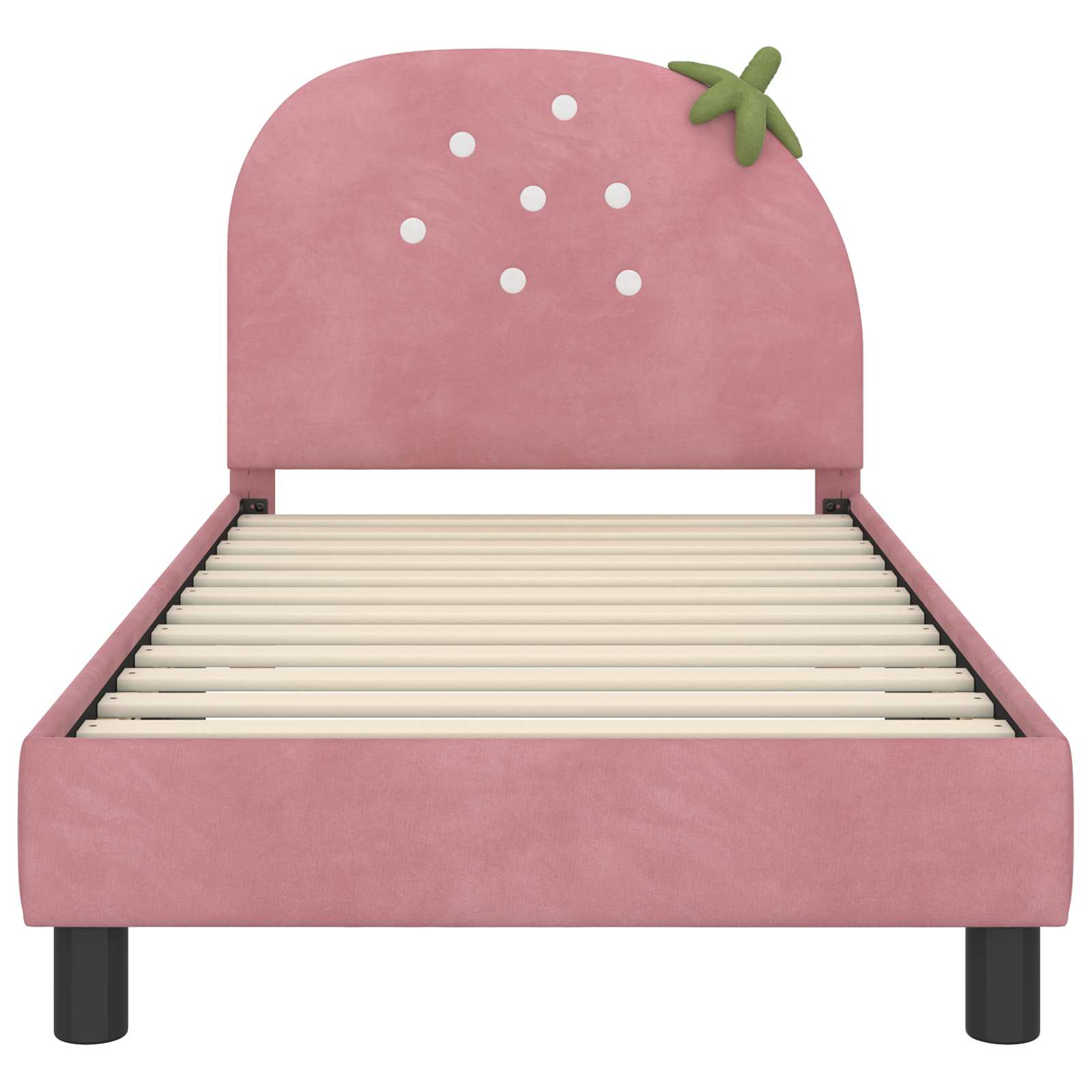 Kinderbettgestell mit Kopfteil Rosa 80 x 160 cm Samt