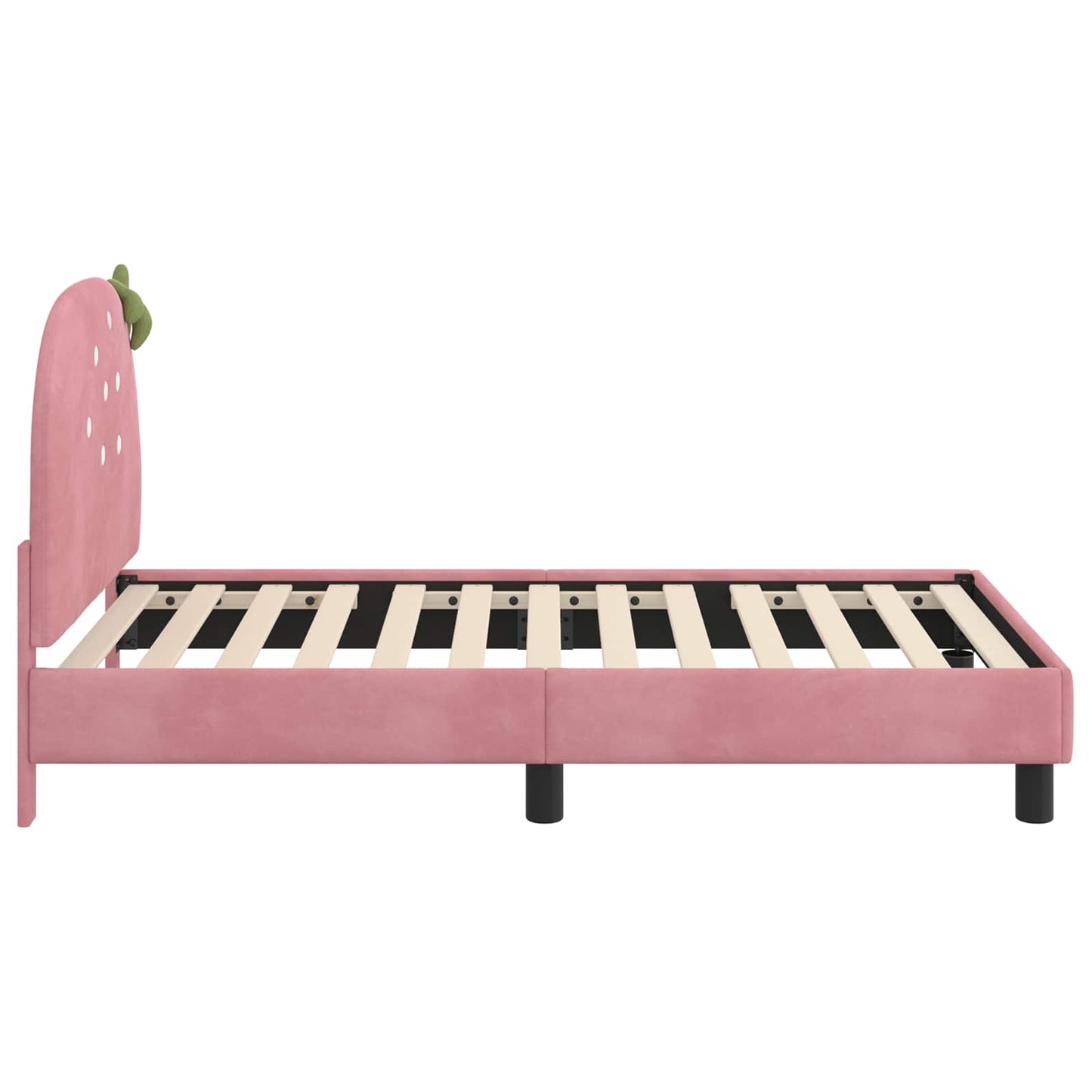 Kinderbettgestell mit Kopfteil Rosa 80 x 160 cm Samt