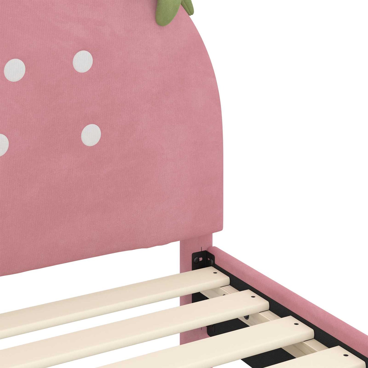 Kinderbettgestell mit Kopfteil Rosa 90 x 200 cm Samt