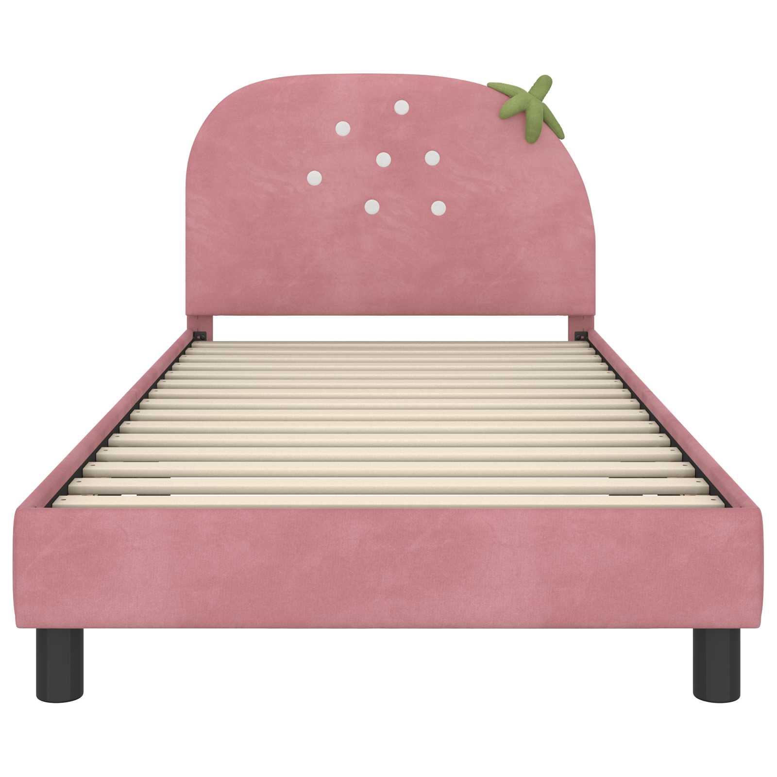 Kinderbettgestell mit Kopfteil Rosa 90 x 200 cm Samt