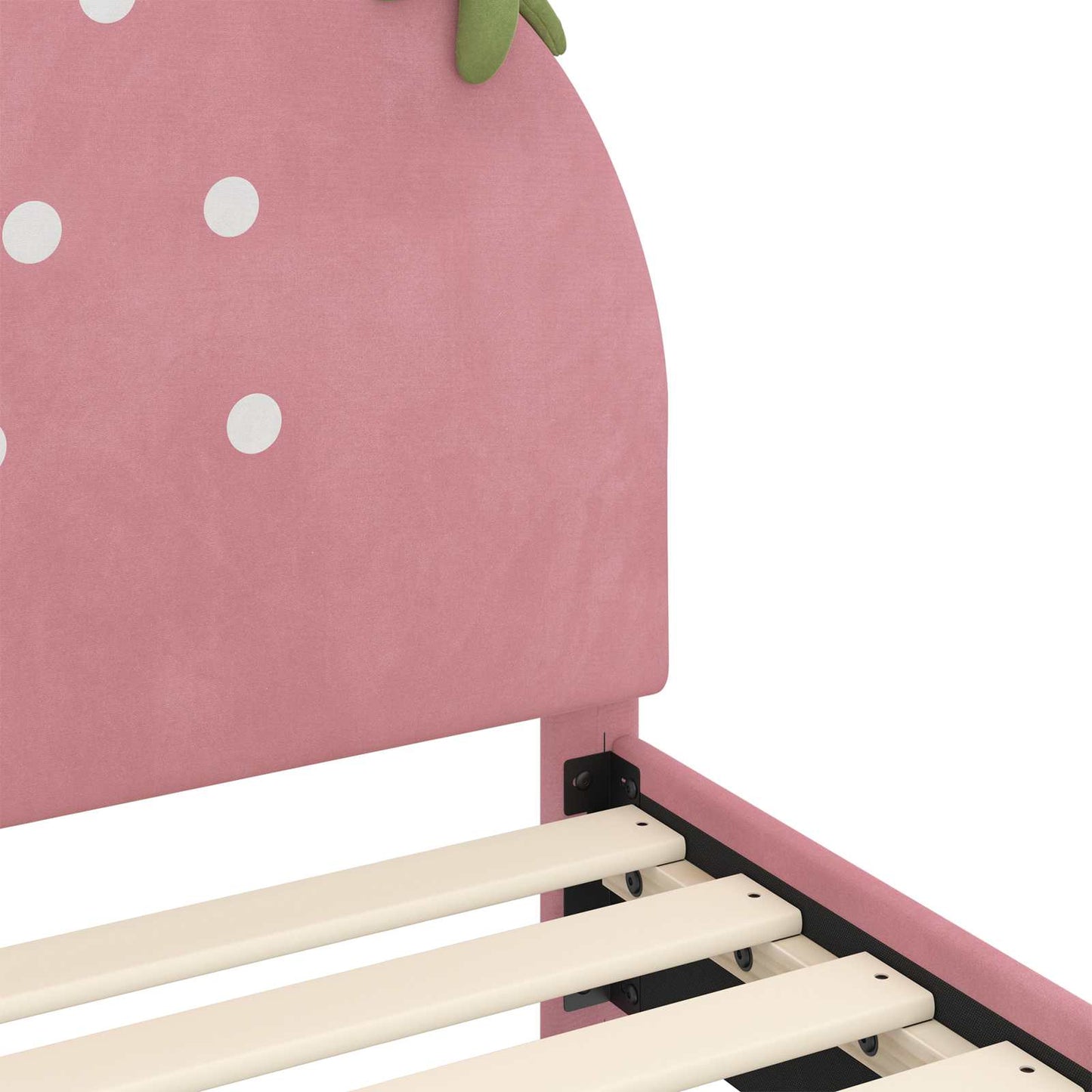 Kinderbettgestell mit Kopfteil Rosa 80 x 200 cm Samt
