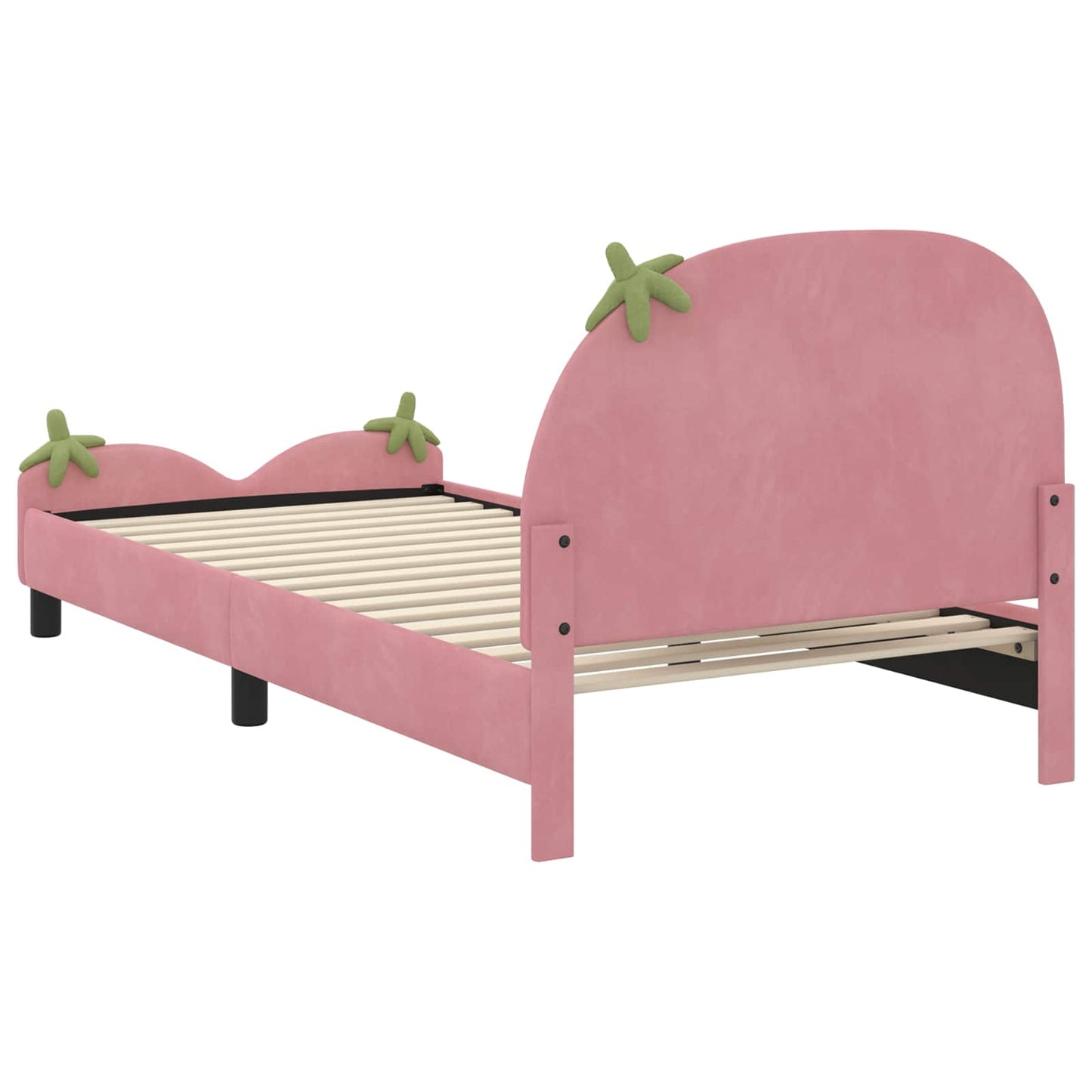 Kinderbettgestell mit Kopfteil Rosa 80 x 200 cm Samt