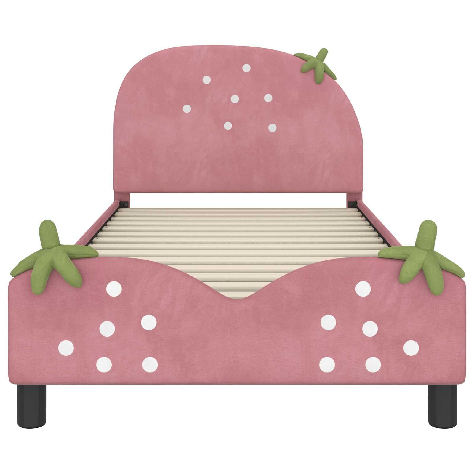 Kinderbettgestell mit Kopfteil Rosa 80 x 200 cm Samt