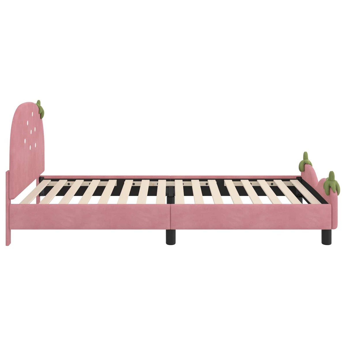 Kinderbettgestell mit Kopfteil Rosa 90 x 200 cm Samt