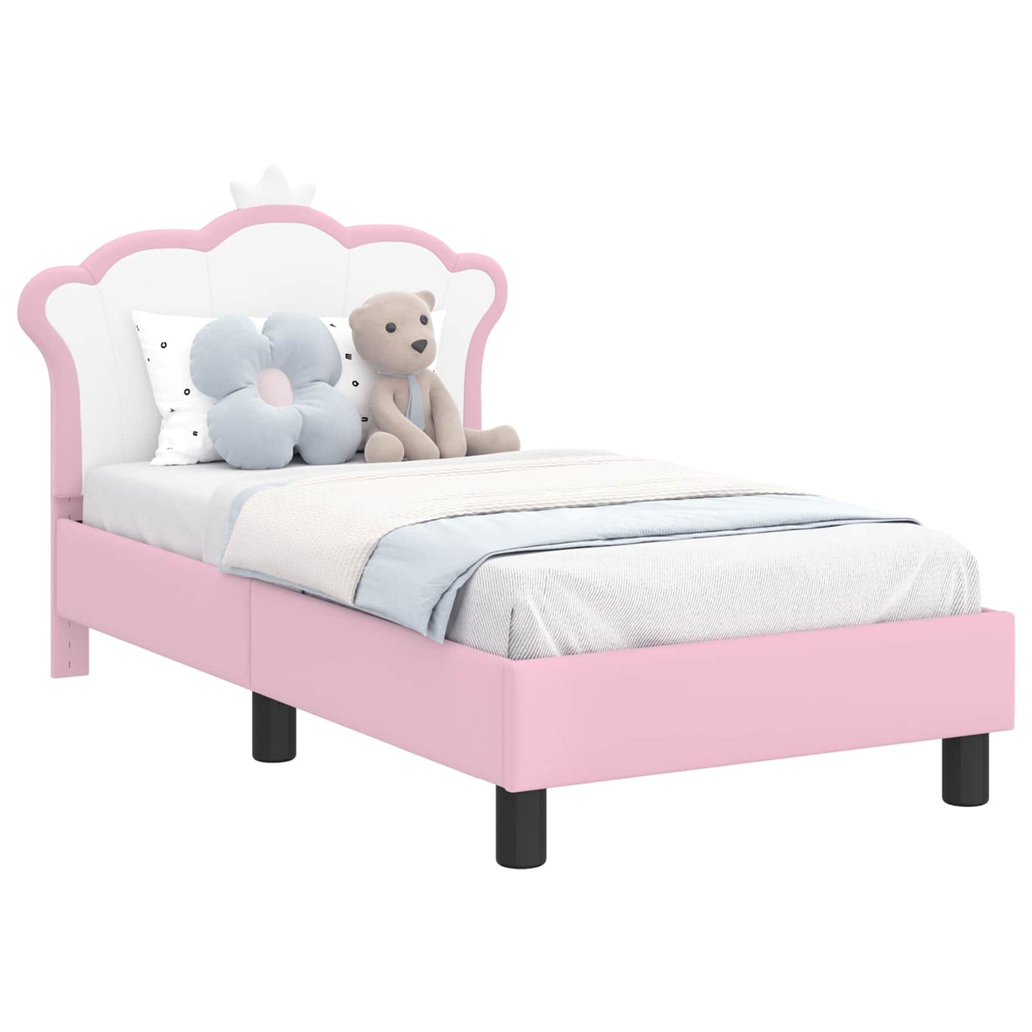 Kinderbettgestell mit Kopfteil Rosa 70 x 140 cm PU