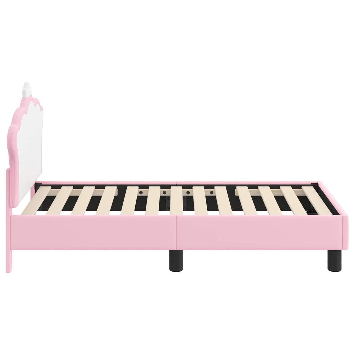 Kinderbettgestell mit Kopfteil Rosa 70 x 140 cm PU