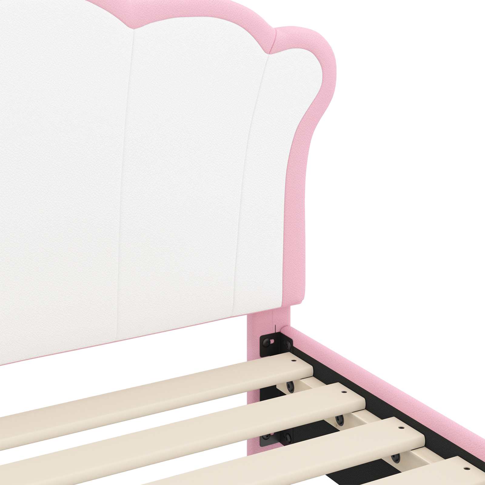 Kinderbettgestell mit Kopfteil Rosa 80 x 160 cm PU