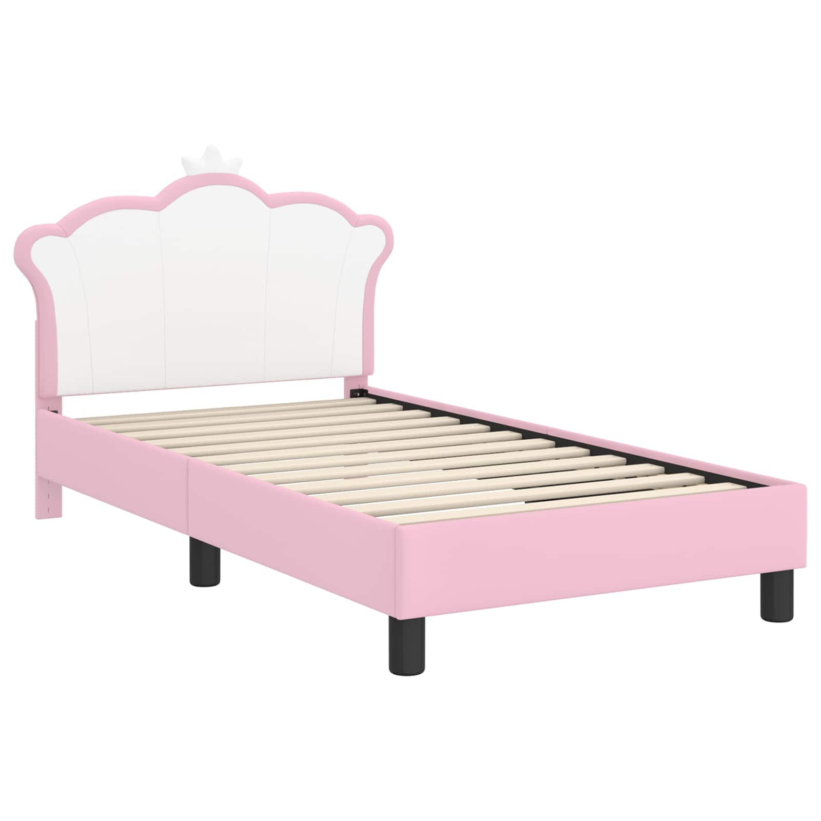 Kinderbettgestell mit Kopfteil Rosa 80 x 160 cm PU