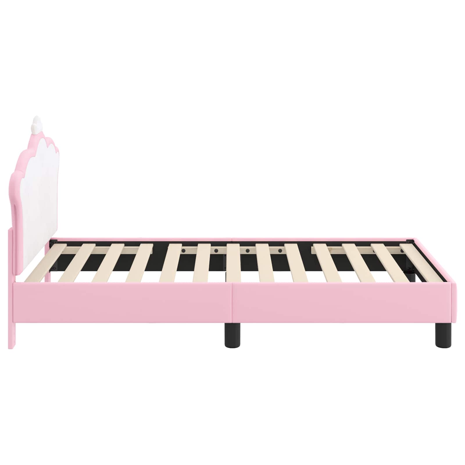 Kinderbettgestell mit Kopfteil Rosa 80 x 160 cm PU