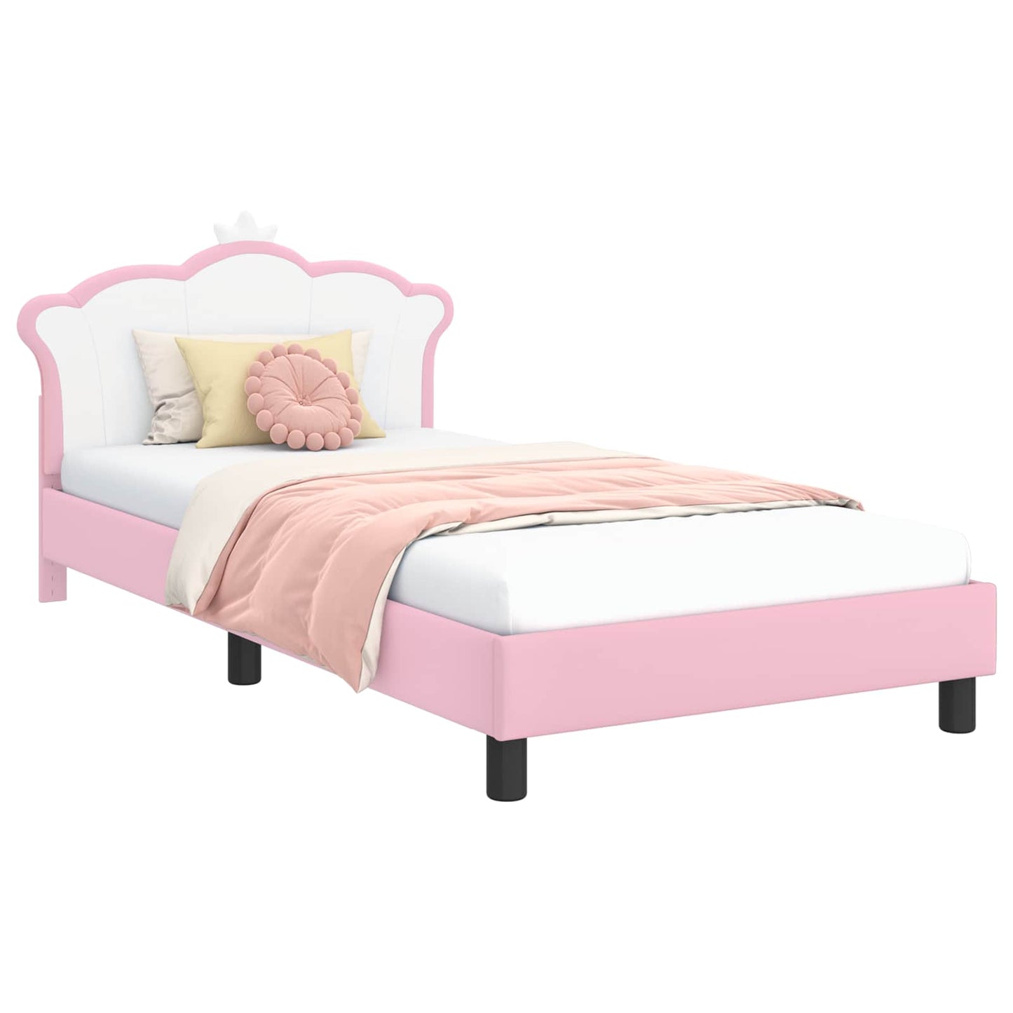 Kinderbettgestell mit Kopfteil Rosa 80 x 200 cm PU