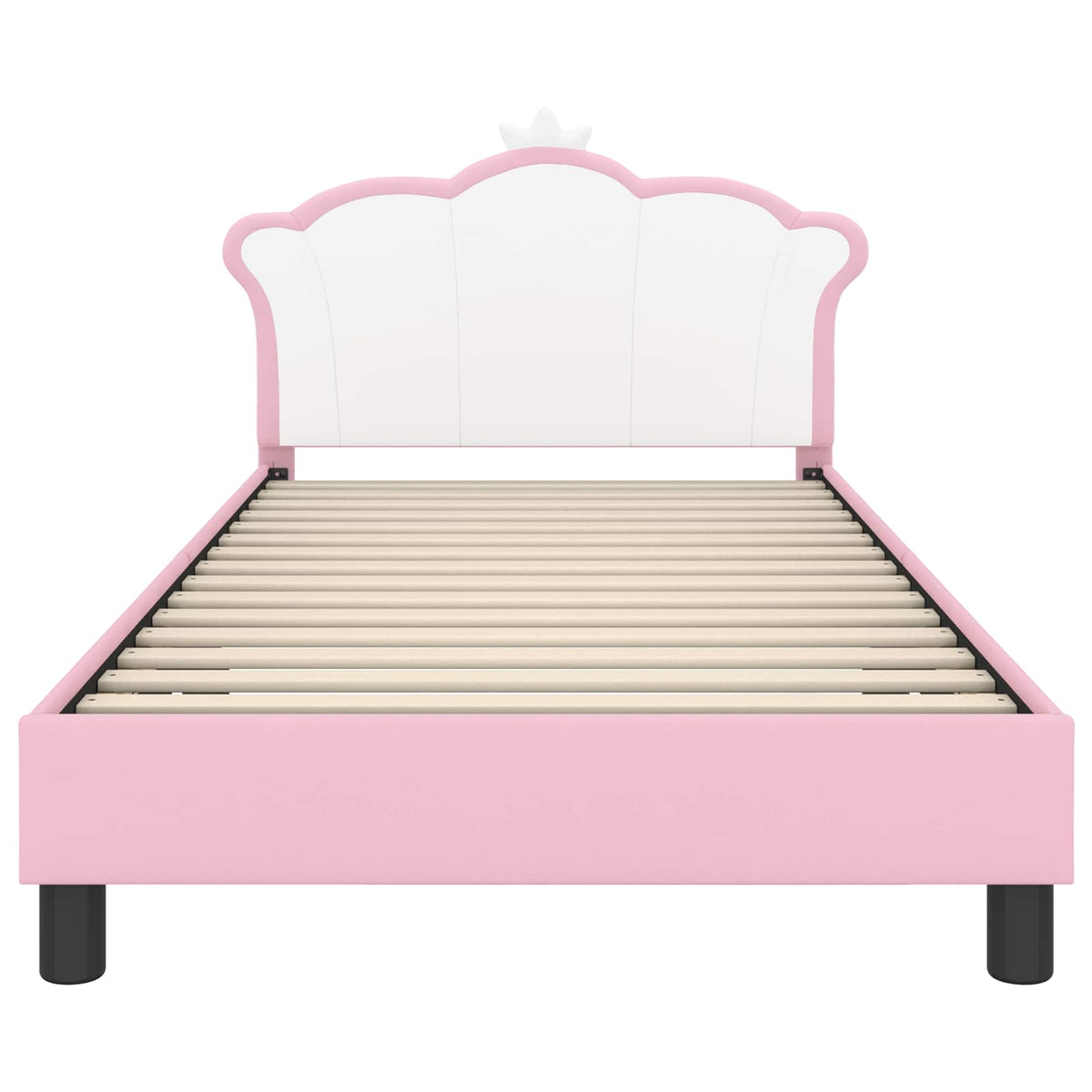 Kinderbettgestell mit Kopfteil Rosa 90 x 190 cm PU
