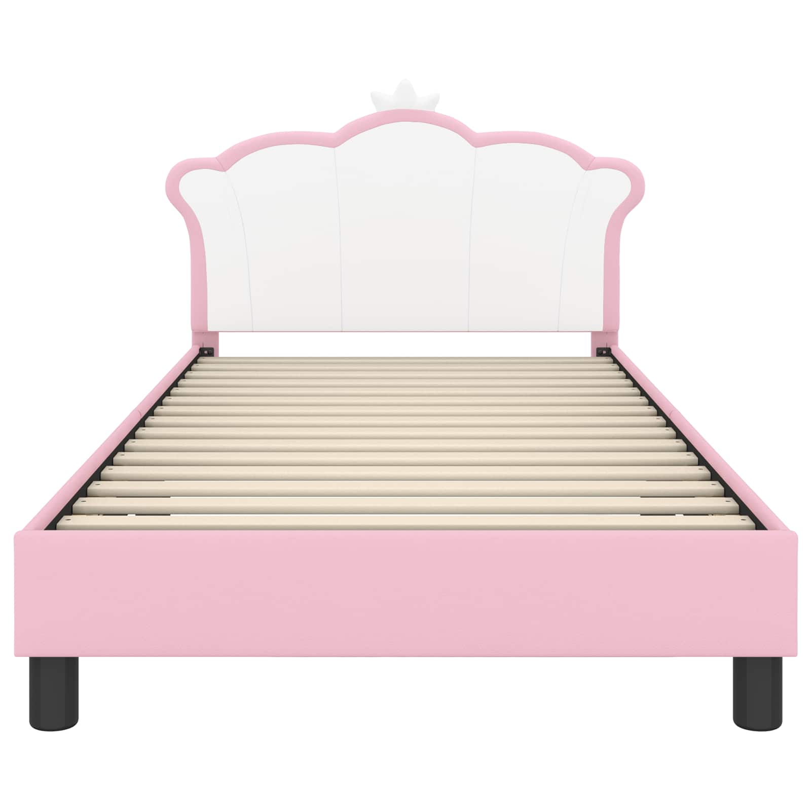 Kinderbettgestell mit Kopfteil Rosa 90 x 200 cm PU
