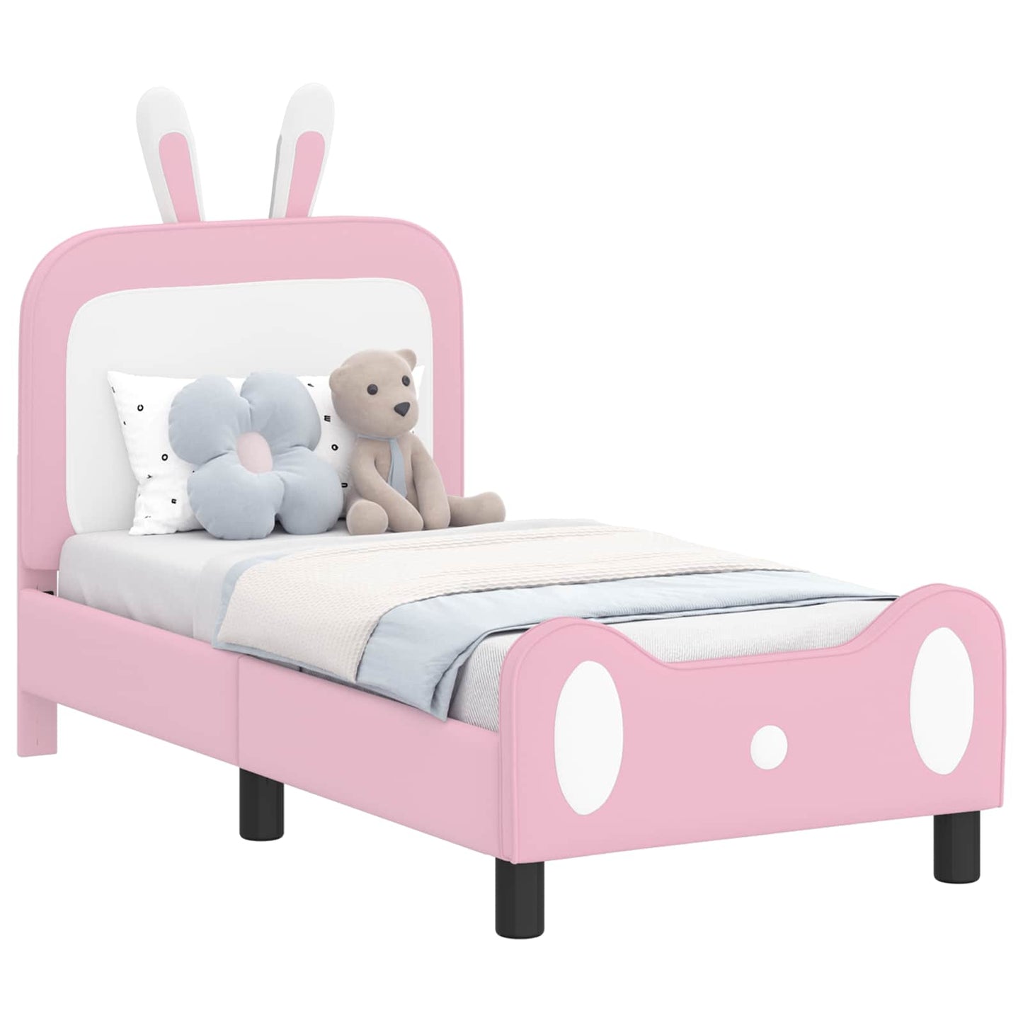 Kinderbettgestell mit Kopfteil Rosa 70 x 140 cm PU
