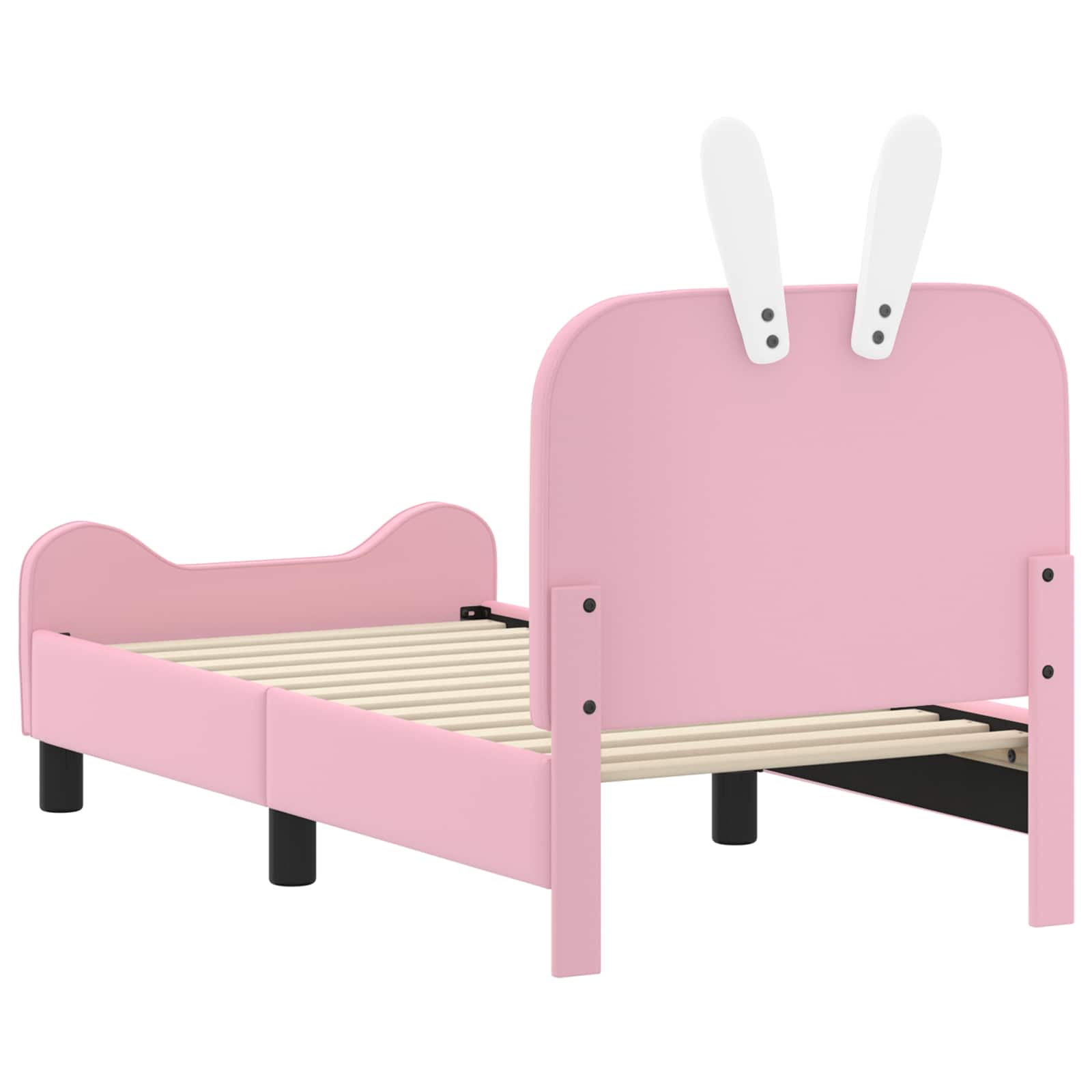 Kinderbettgestell mit Kopfteil Rosa 70 x 140 cm PU