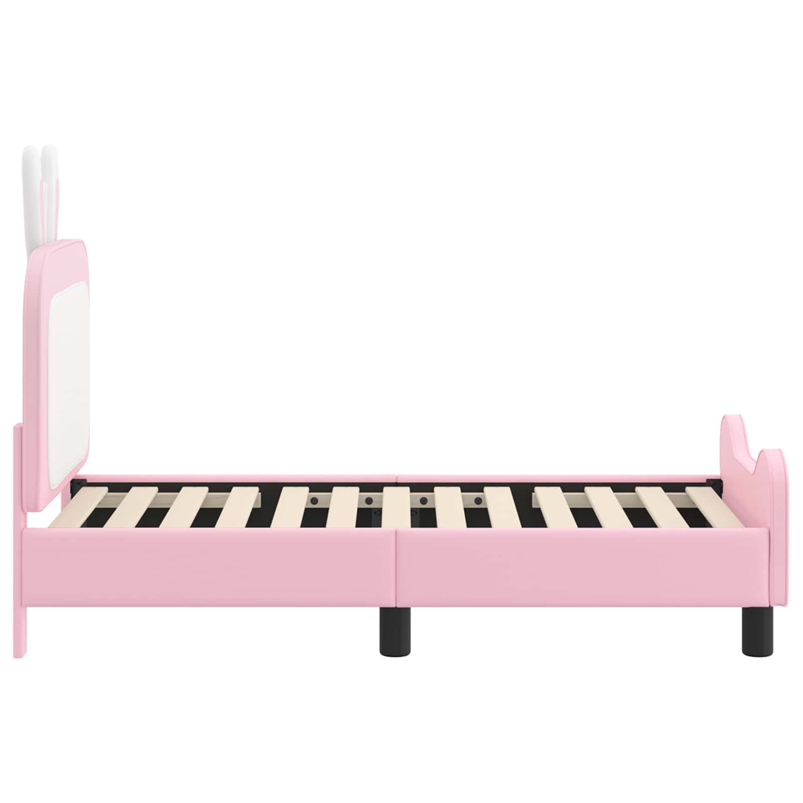 Kinderbettgestell mit Kopfteil Rosa 70 x 140 cm PU