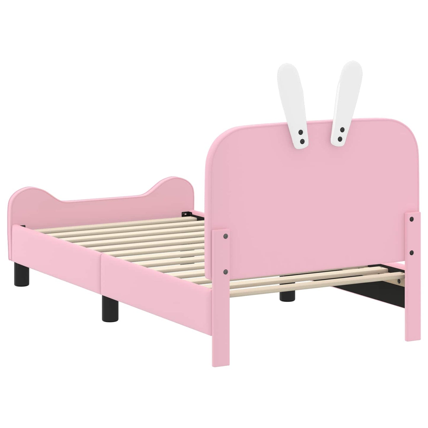 Kinderbettgestell mit Kopfteil Rosa 80 x 160 cm PU