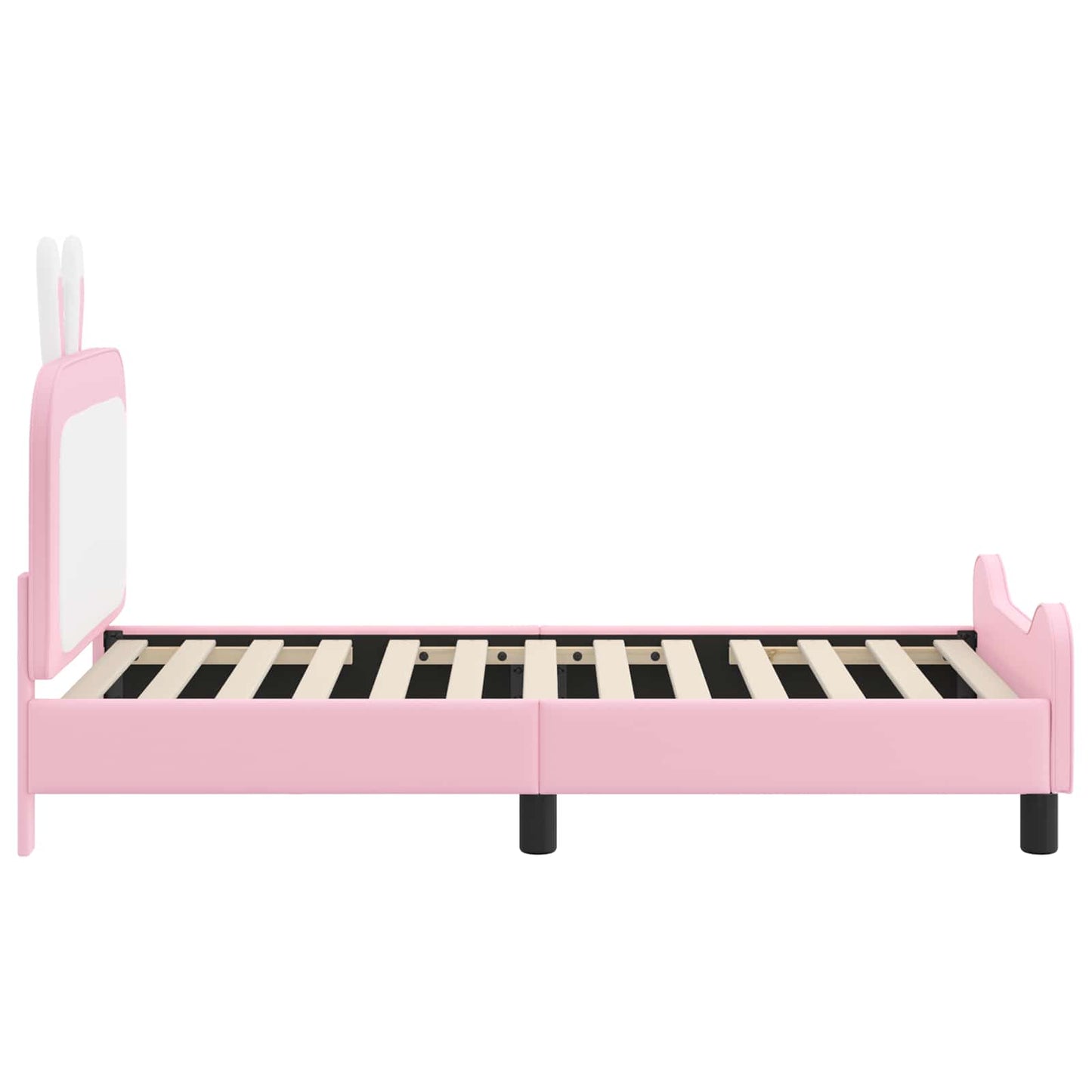 Kinderbettgestell mit Kopfteil Rosa 80 x 160 cm PU