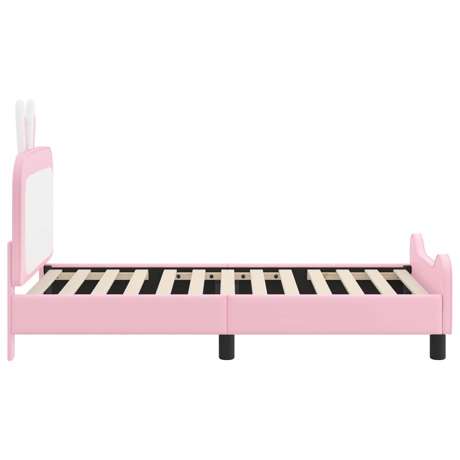 Kinderbettgestell mit Kopfteil Rosa 80 x 160 cm PU