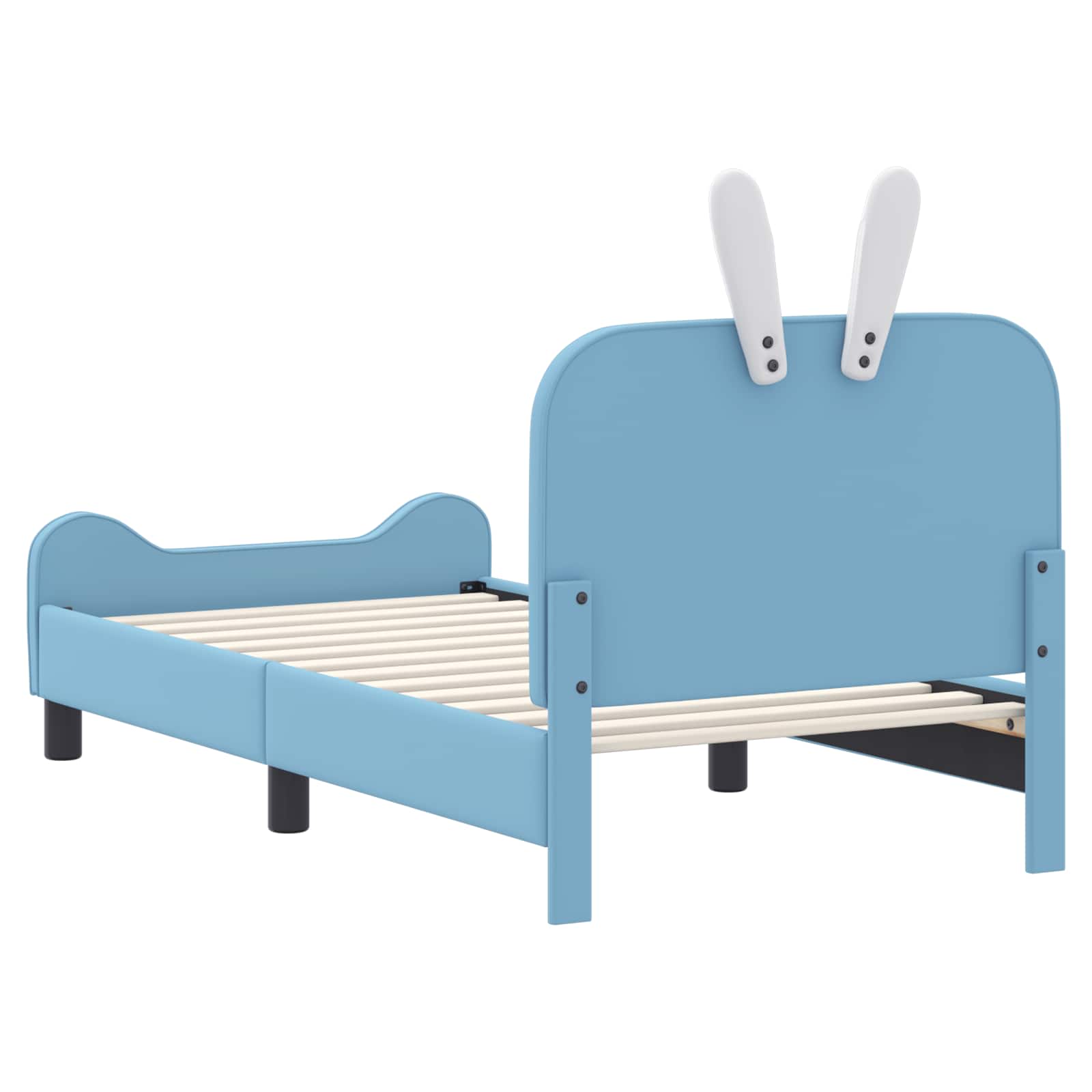 Kinderbettgestell mit Kopfteil Blau 80 x 160 cm PU