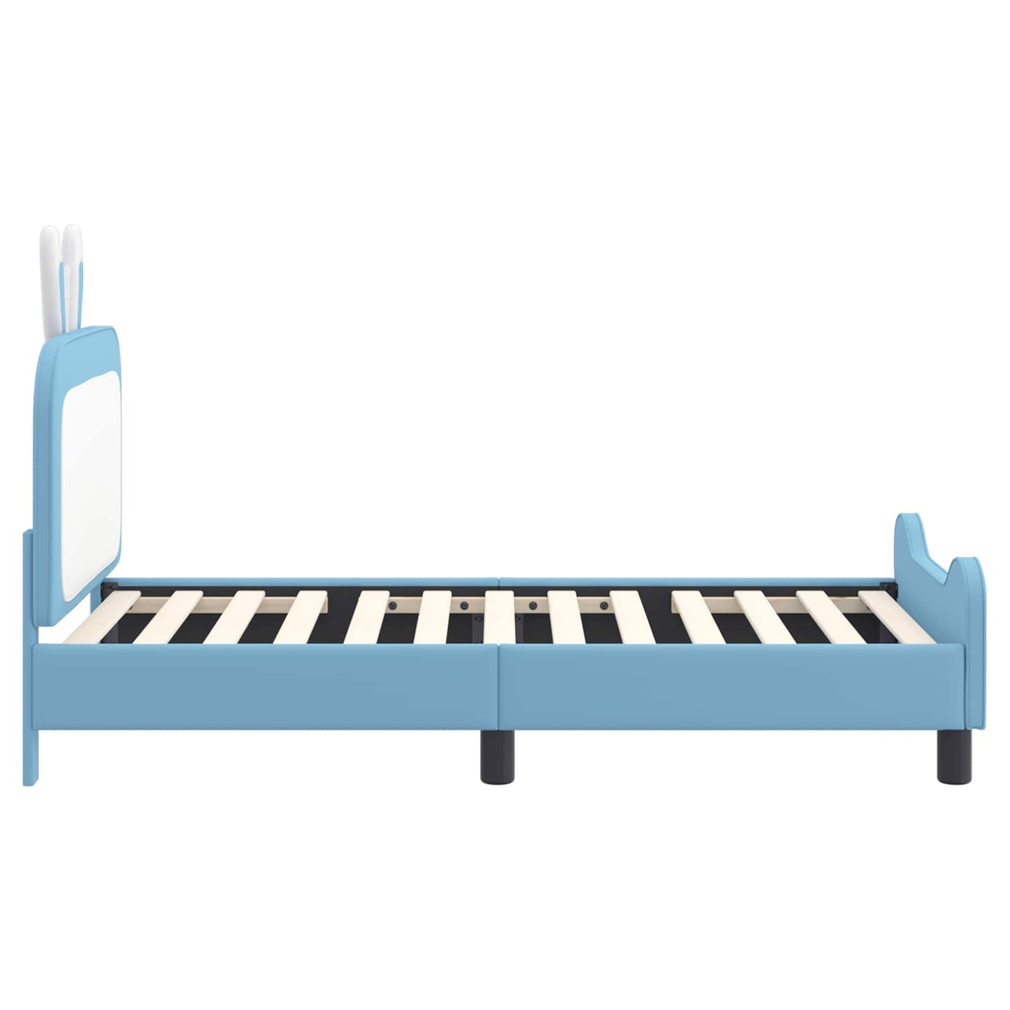 Kinderbettgestell mit Kopfteil Blau 80 x 160 cm PU