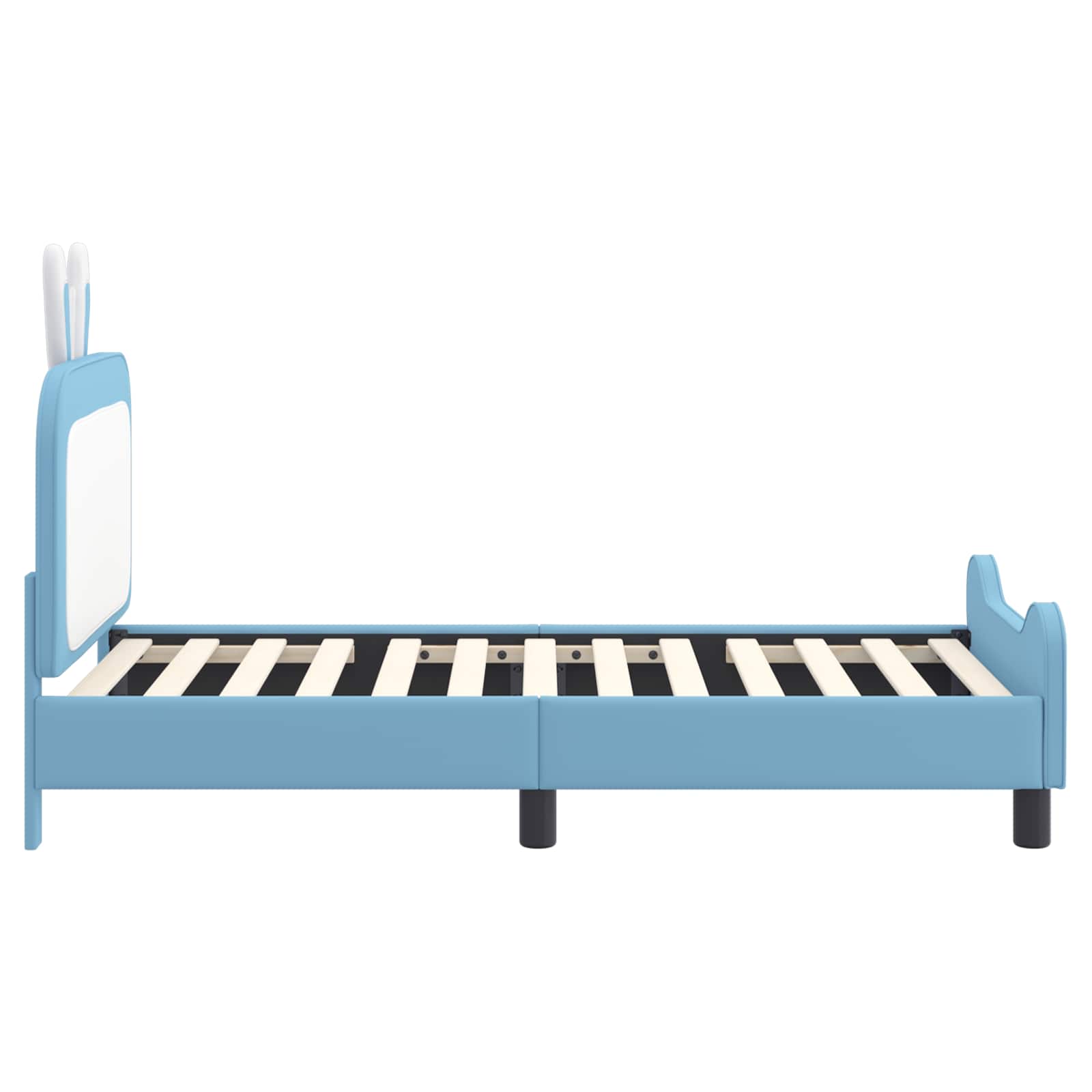 Kinderbettgestell mit Kopfteil Blau 80 x 160 cm PU