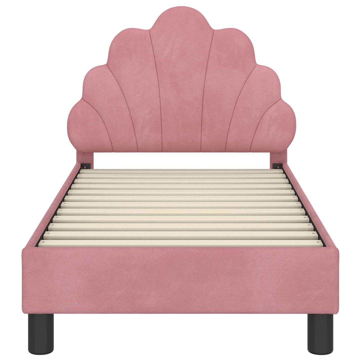 Kinderbettgestell mit Kopfteil Rosa 70 x 140 cm Samt
