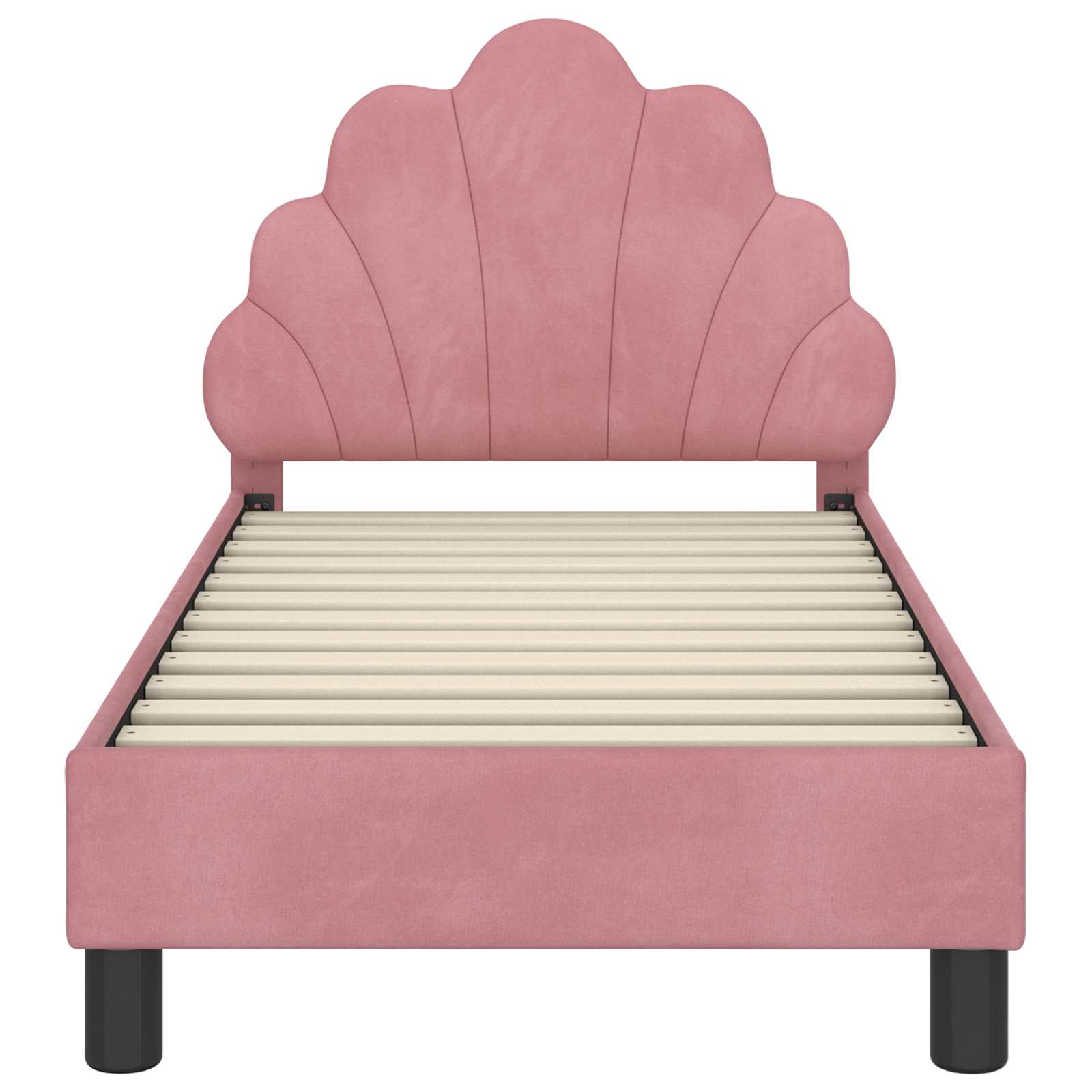 Kinderbettgestell mit Kopfteil Rosa 70 x 140 cm Samt