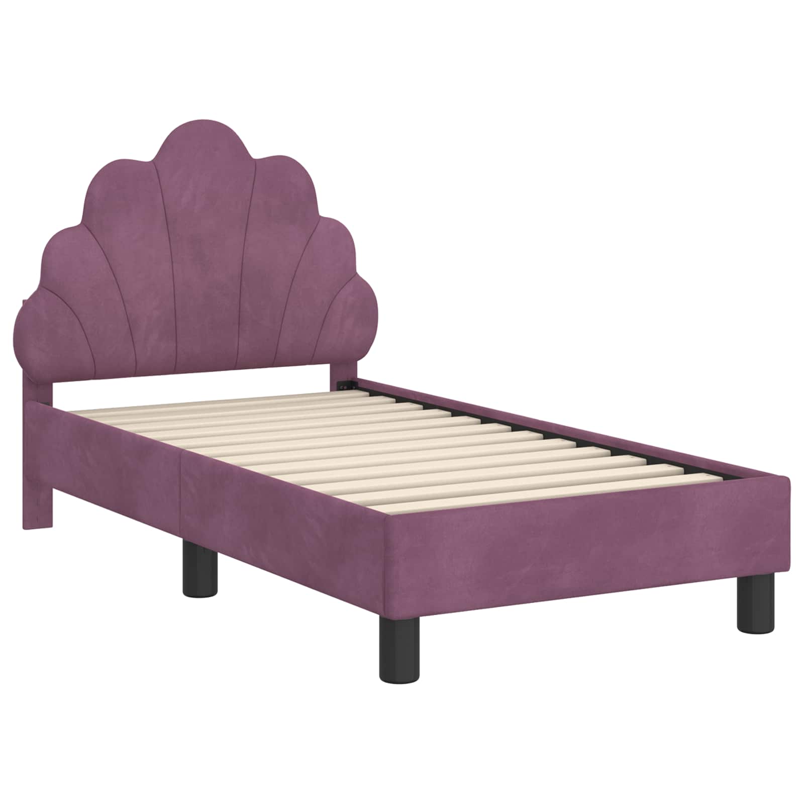 Kinderbettgestell mit Kopfteil Lila 70 x 140 cm Samt