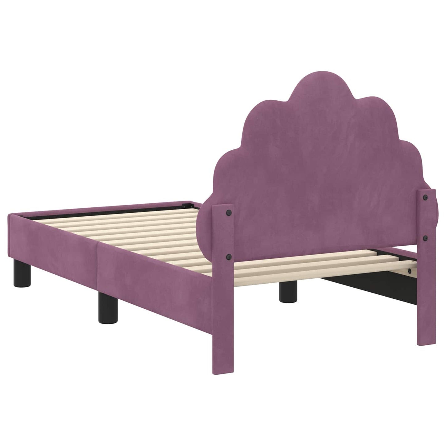 Kinderbettgestell mit Kopfteil Lila 70 x 140 cm Samt