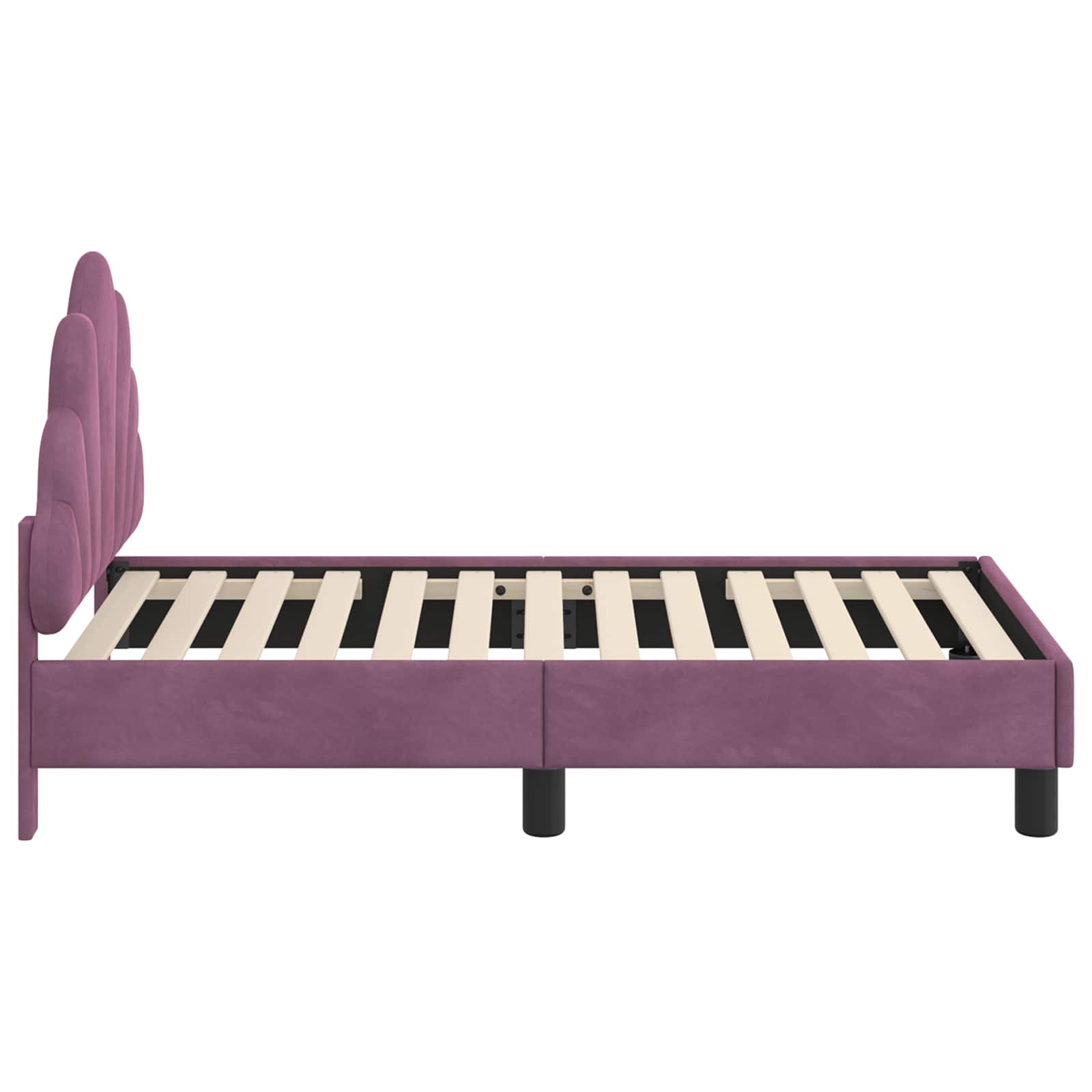 Kinderbettgestell mit Kopfteil Lila 70 x 140 cm Samt