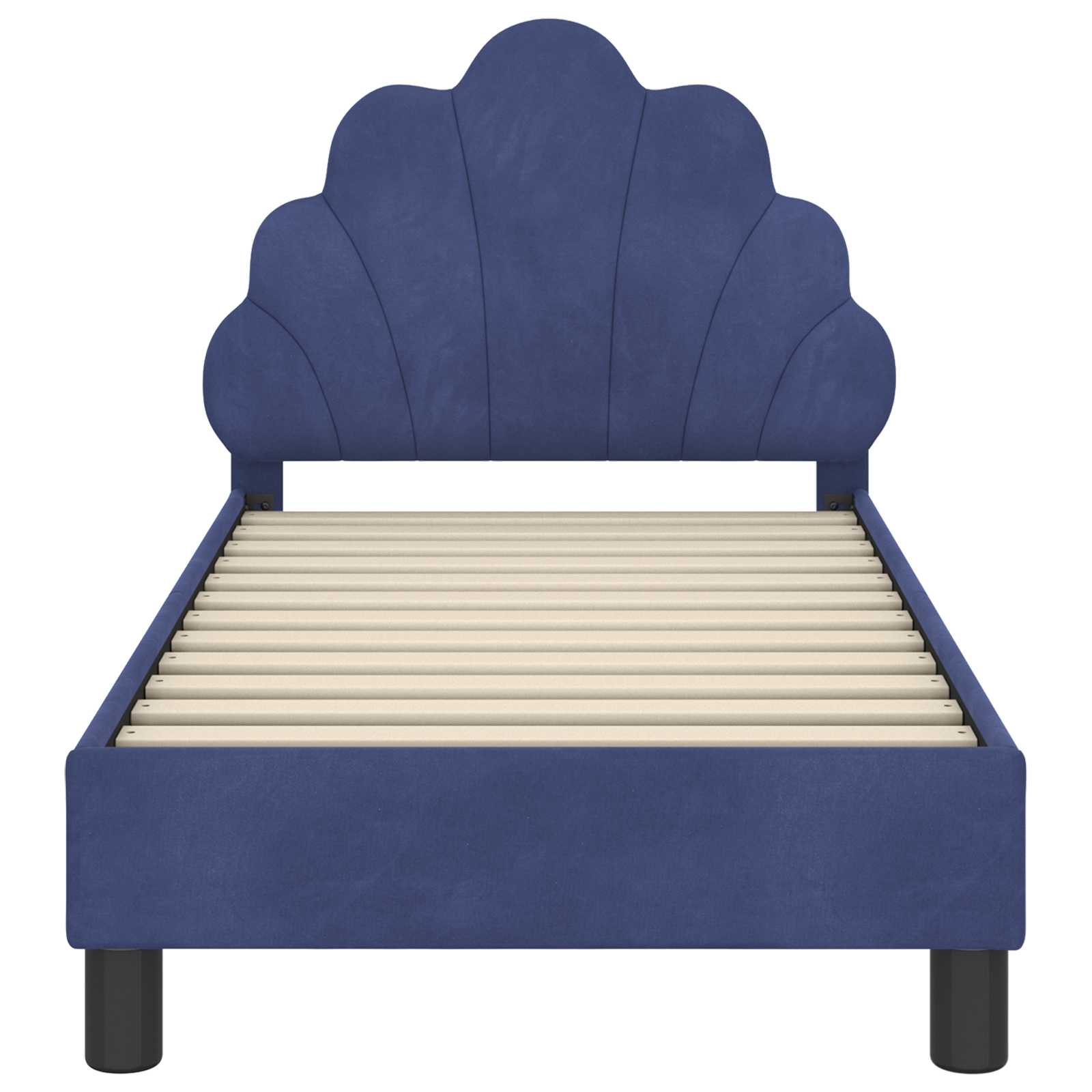 Kinderbettgestell mit Kopfteil Polizeiblau 70 x 140 cm Samt