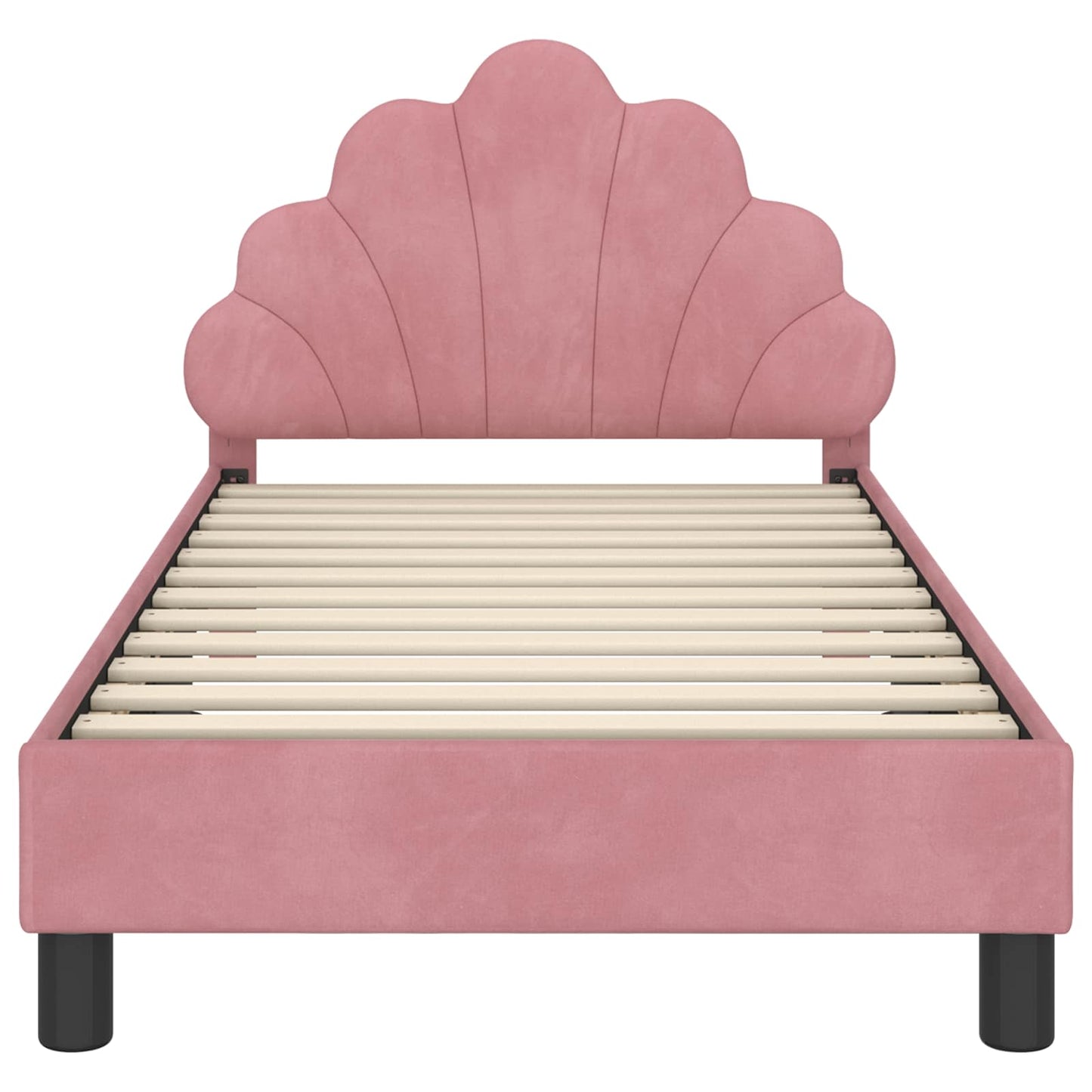 Kinderbettgestell mit Kopfteil Rosa 80 x 160 cm Samt
