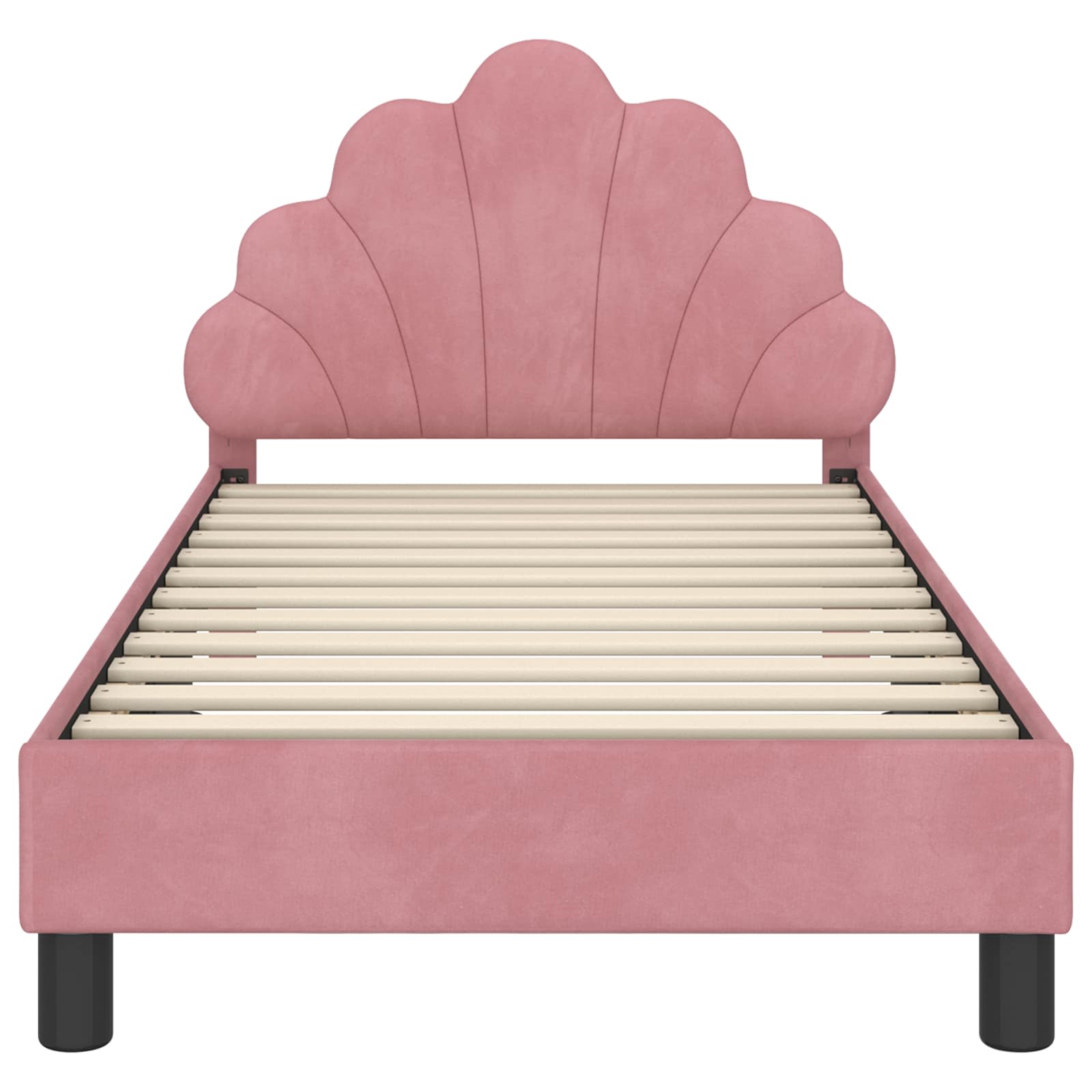 Kinderbettgestell mit Kopfteil Rosa 80 x 160 cm Samt