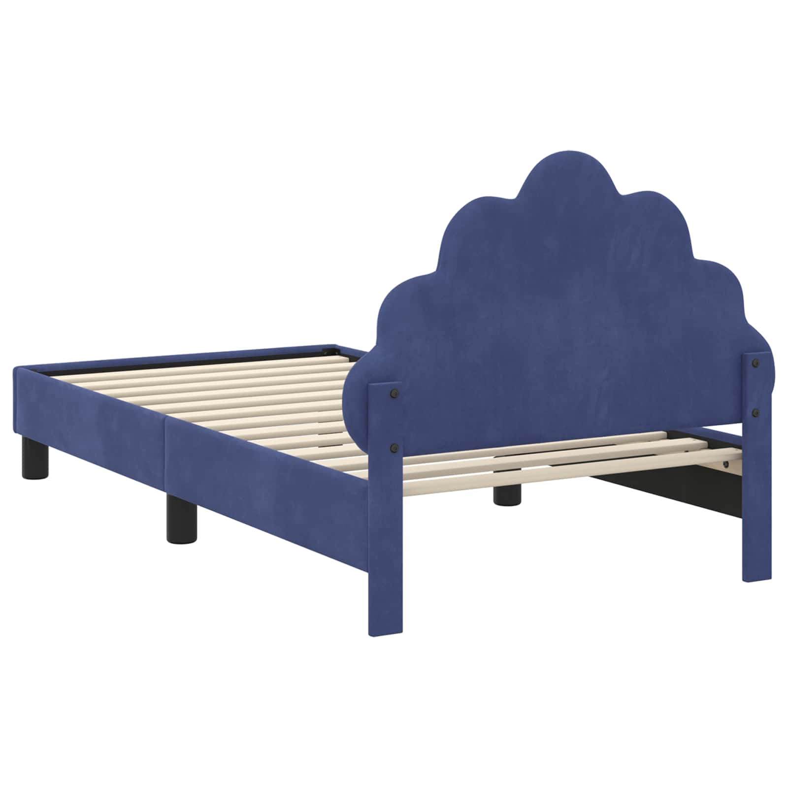 Kinderbettgestell mit Kopfteil Polizeiblau 80 x 160 cm Samt