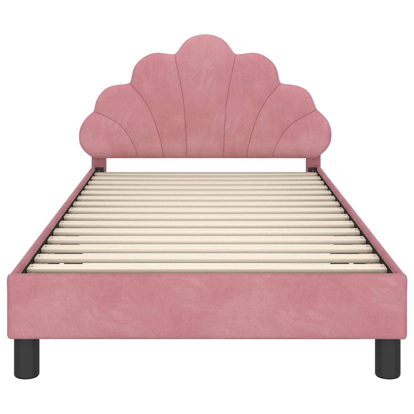 Kinderbettgestell mit Kopfteil Rosa 90 x 200 cm Samt