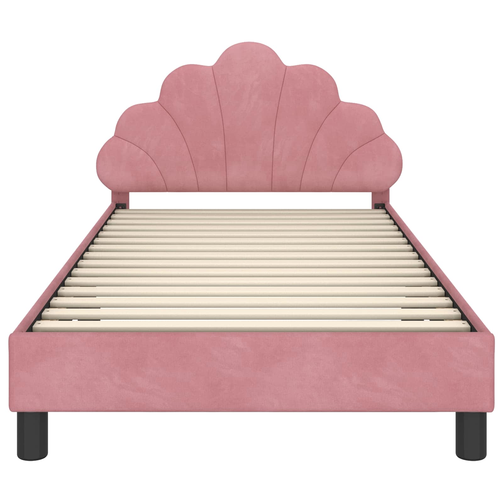 Kinderbettgestell mit Kopfteil Rosa 90 x 200 cm Samt