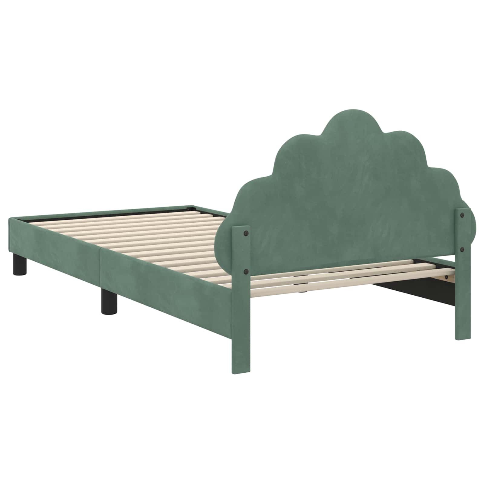 Kinderbettgestell mit Kopfteil Meergrün 90 x 200 cm Samt