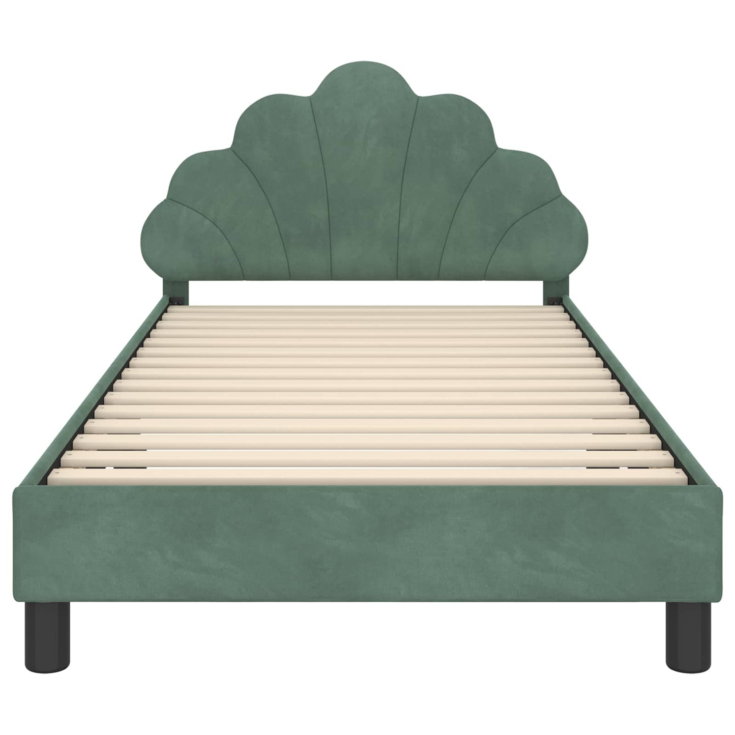 Kinderbettgestell mit Kopfteil Meergrün 90 x 200 cm Samt