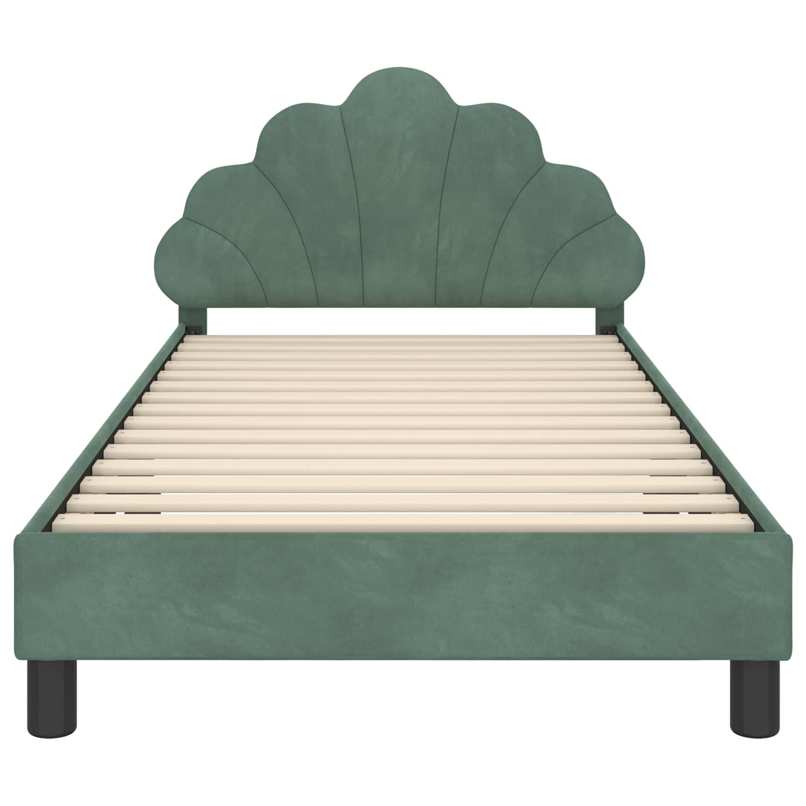 Kinderbettgestell mit Kopfteil Meergrün 90 x 200 cm Samt
