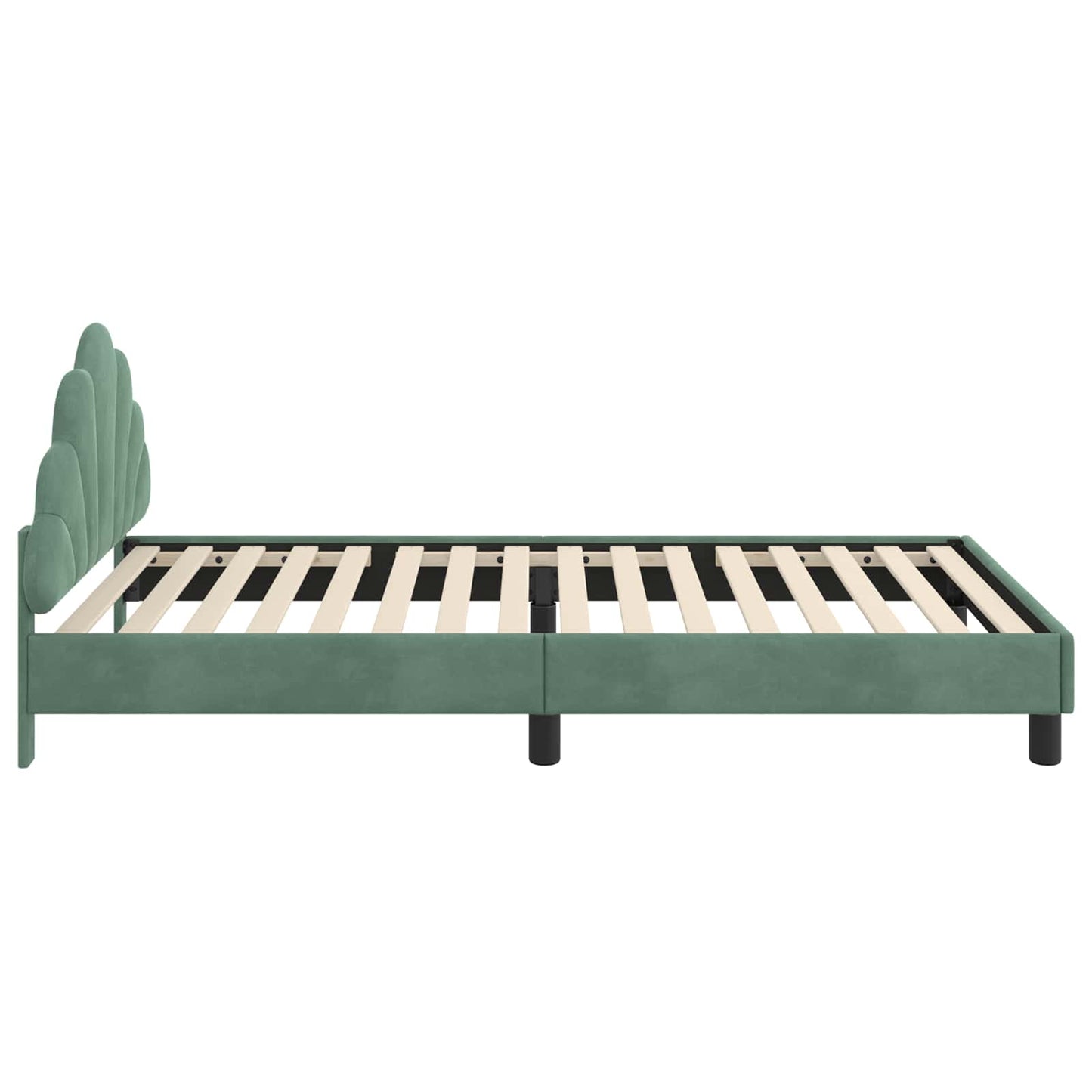 Kinderbettgestell mit Kopfteil Meergrün 90 x 200 cm Samt