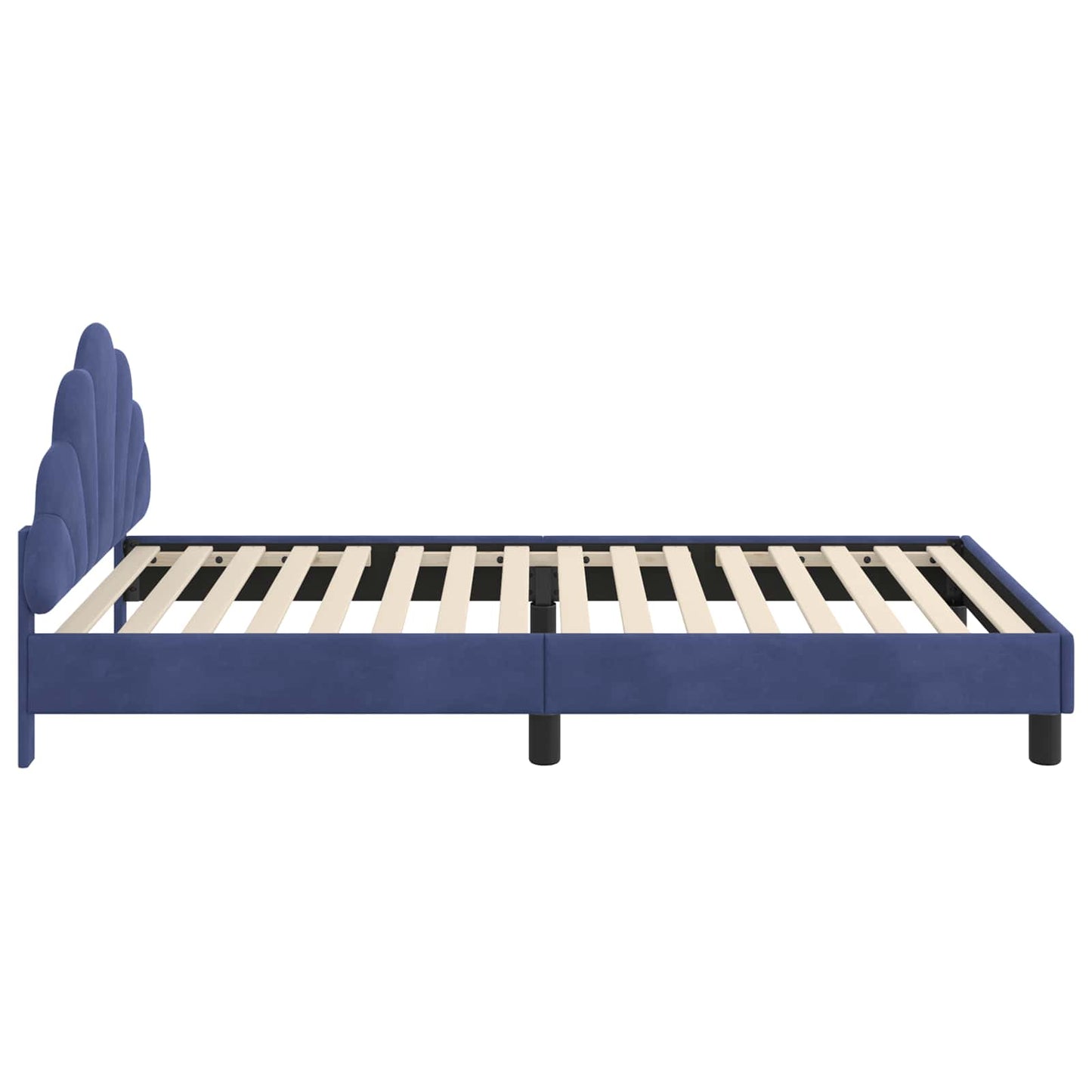 Kinderbettgestell mit Kopfteil Polizeiblau 90 x 200 cm Samt
