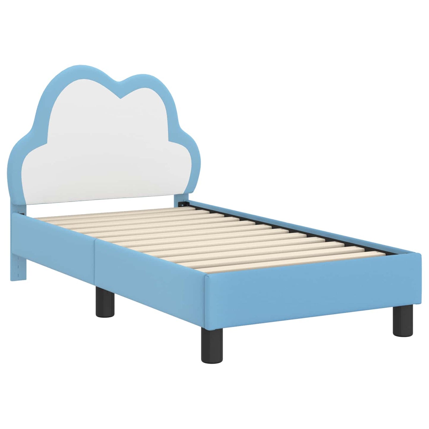 Kinderbettgestell mit Kopfteil Blau 70 x 140 cm PU