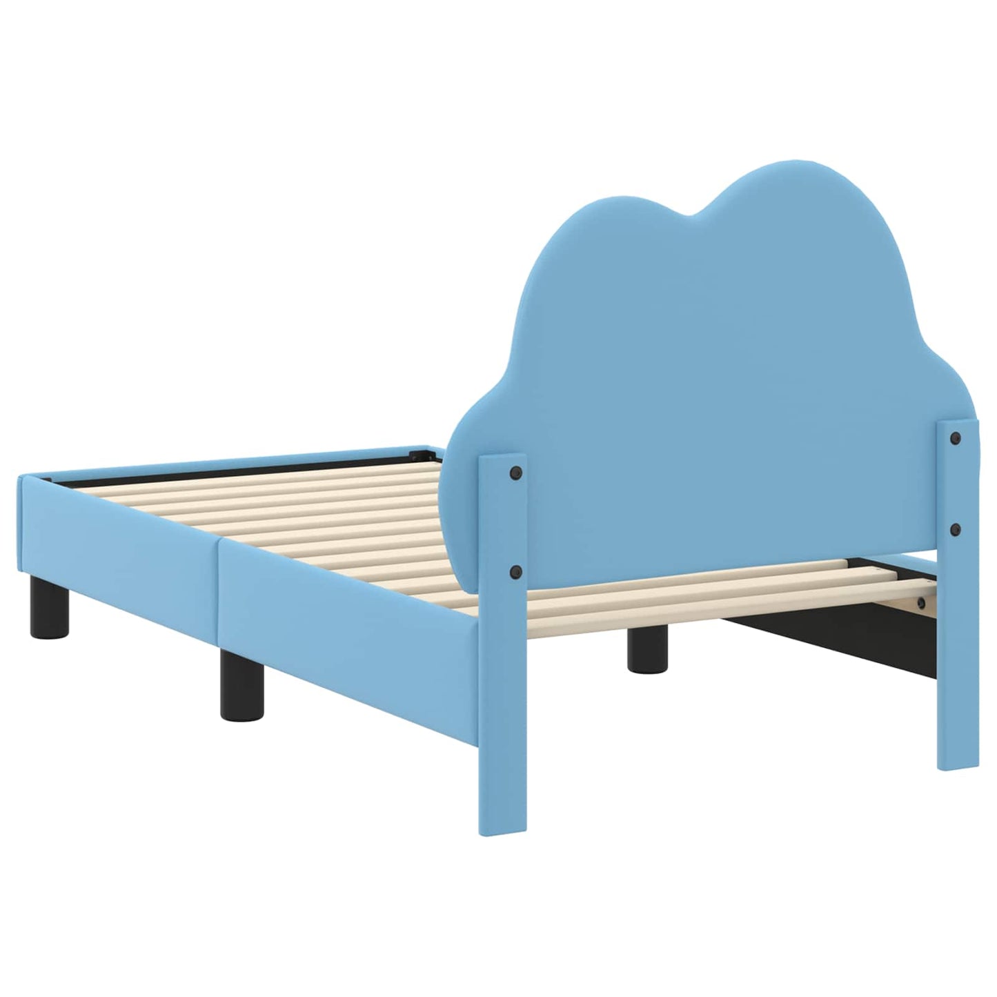 Kinderbettgestell mit Kopfteil Blau 70 x 140 cm PU
