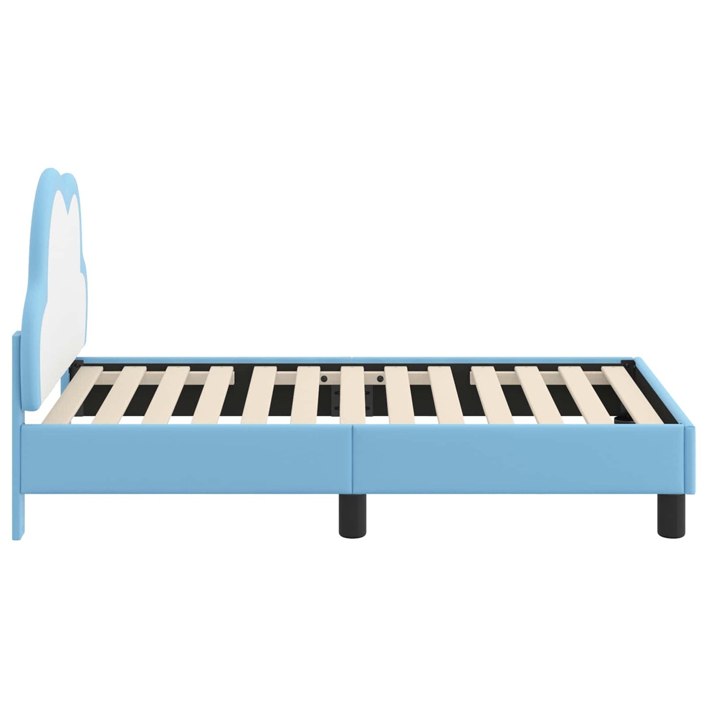 Kinderbettgestell mit Kopfteil Blau 70 x 140 cm PU