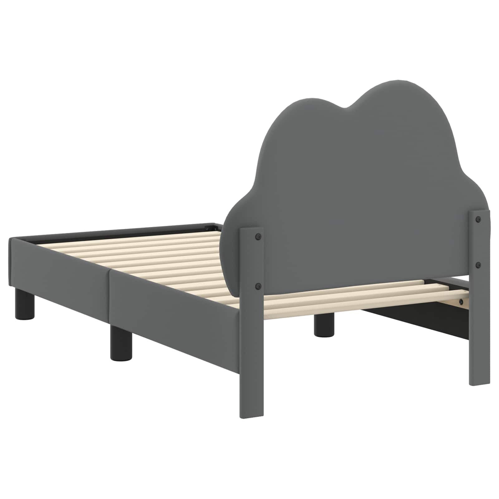 Kinderbettgestell mit Kopfteil Hellgrau 70 x 140 cm PU